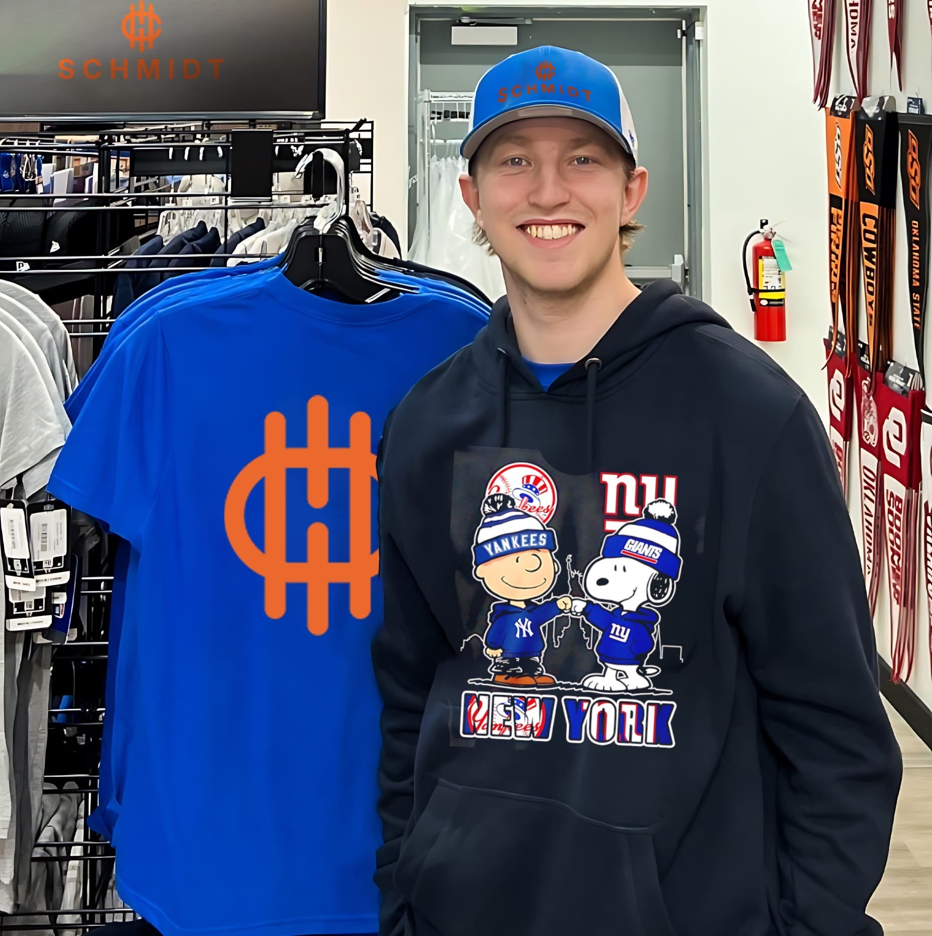 New York Yankees and Giants Charlie Brown and Snoopy shirt