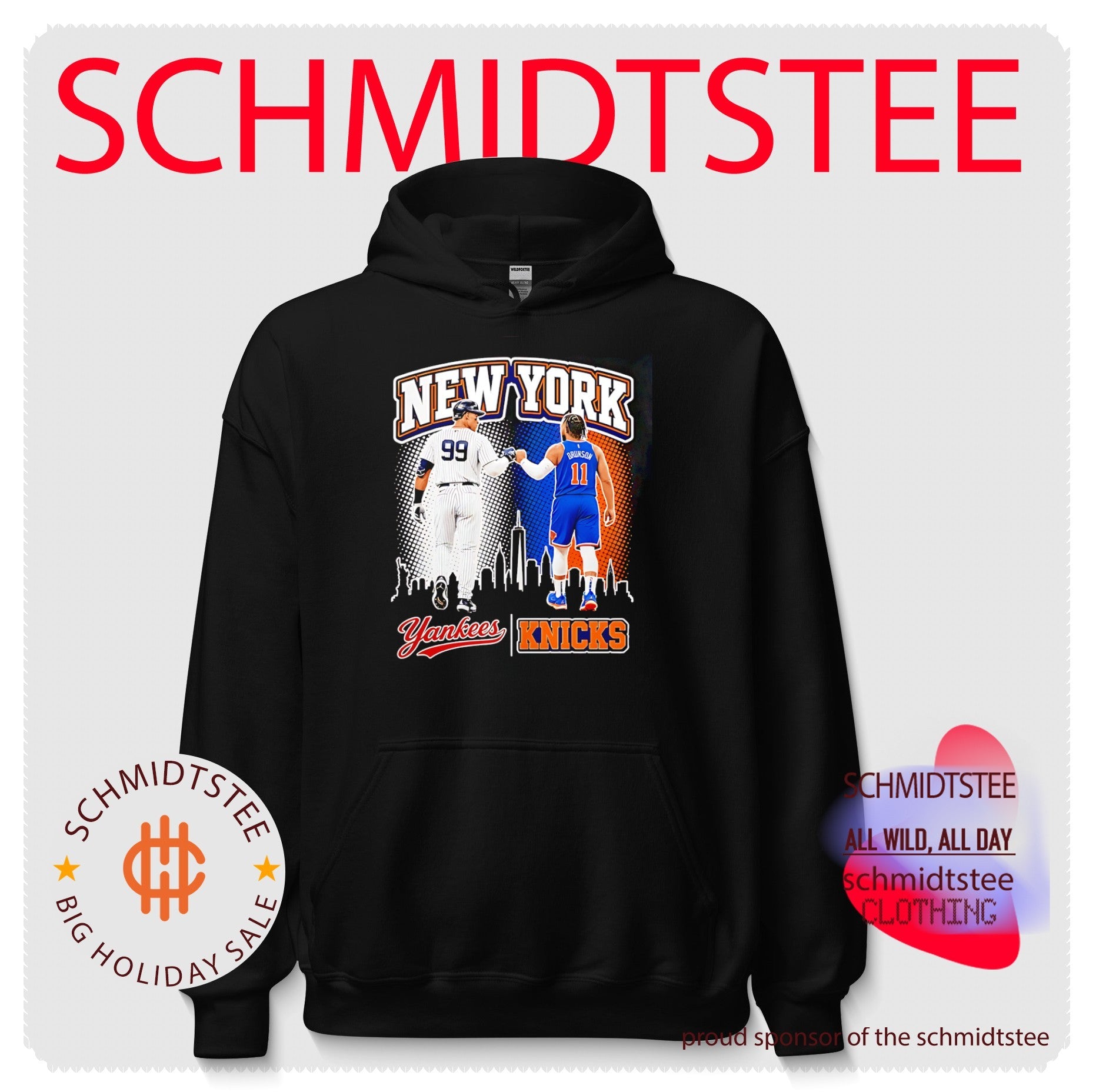 New York Yankees and New York Knicks skyline graphic shirt