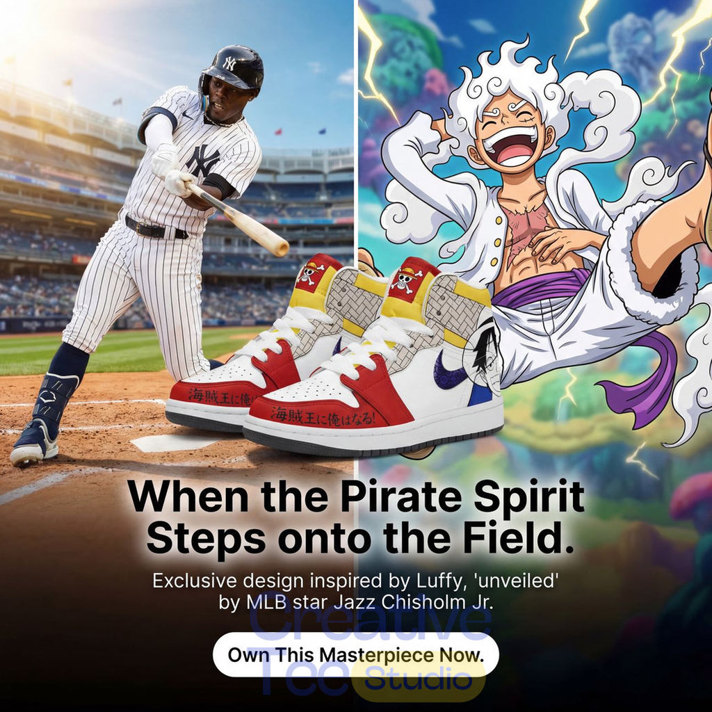 New York Yankees x One Piece Limited Edition AJ1 Shoes – The Pirate King on Diamond