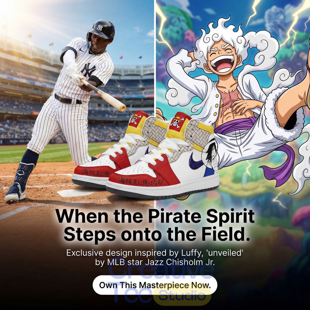 New York Yankees x One Piece Limited Edition AJ1 Shoes – The Pirate King on Diamond
