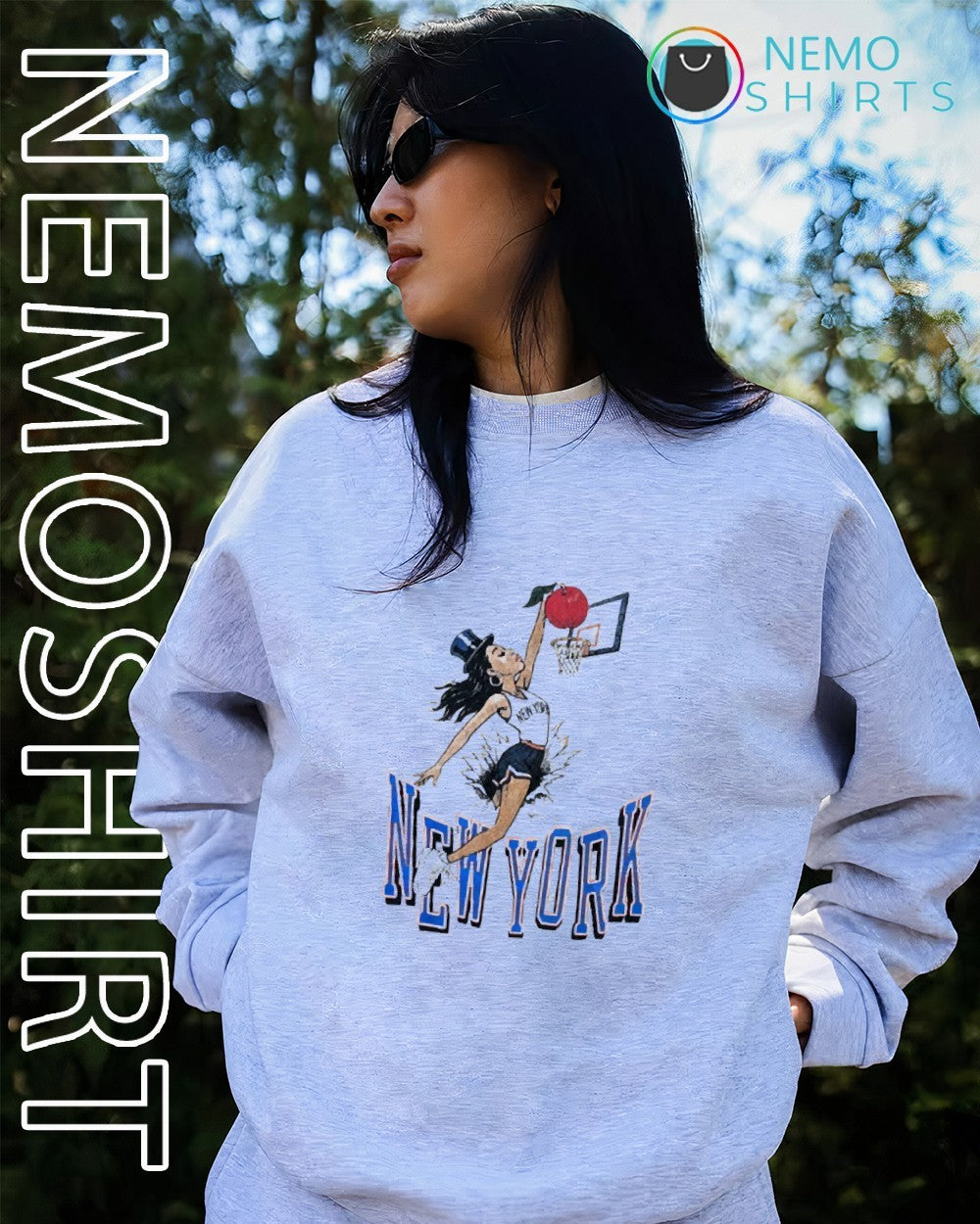 New York women slam dunk basketball shirt
