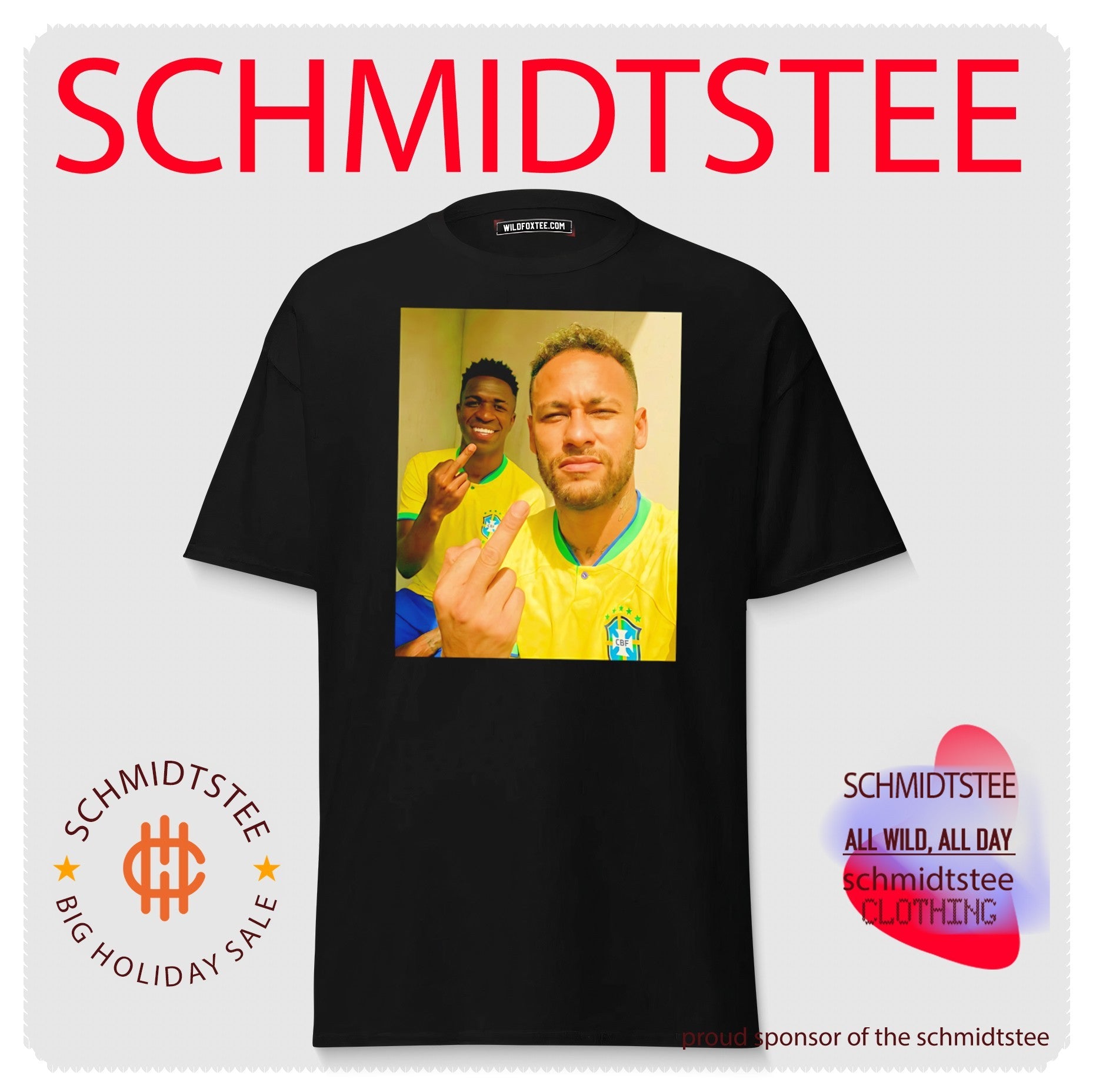 Neymar Jr and Vinicius Jr middle finger shirt