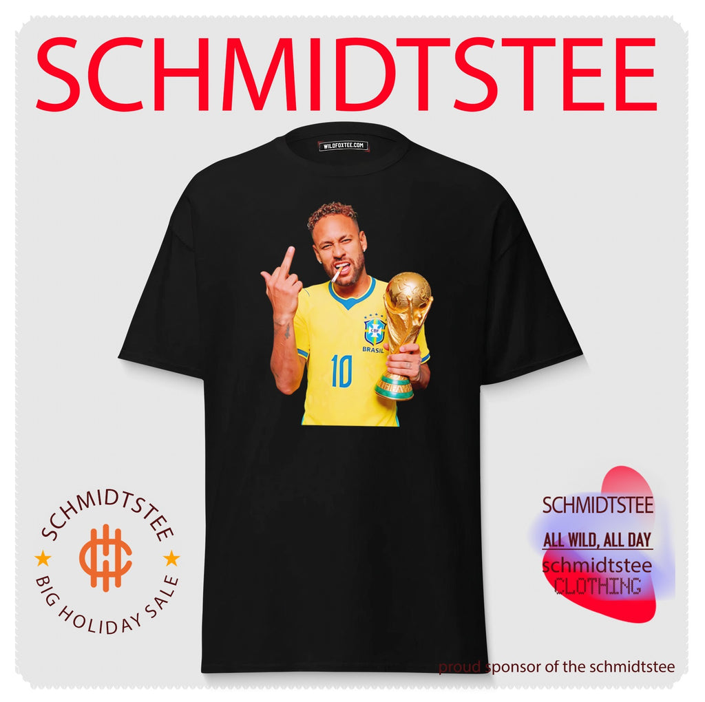 Neymar Jr holding trophy middle finger 2026 World Cup shirt