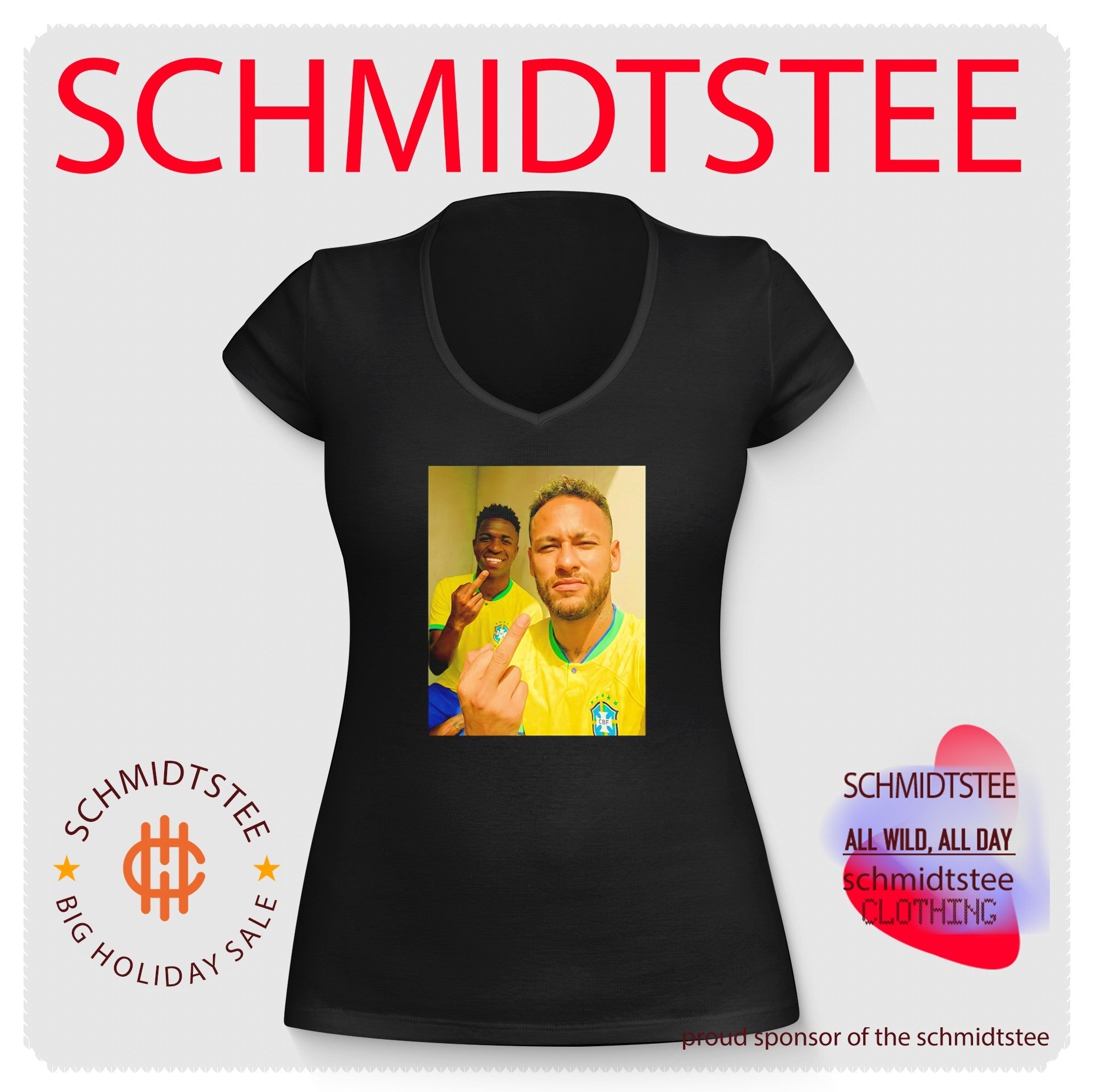 Neymar and Vinícius Júnior Brazil National Football Team Middle Finger shirt