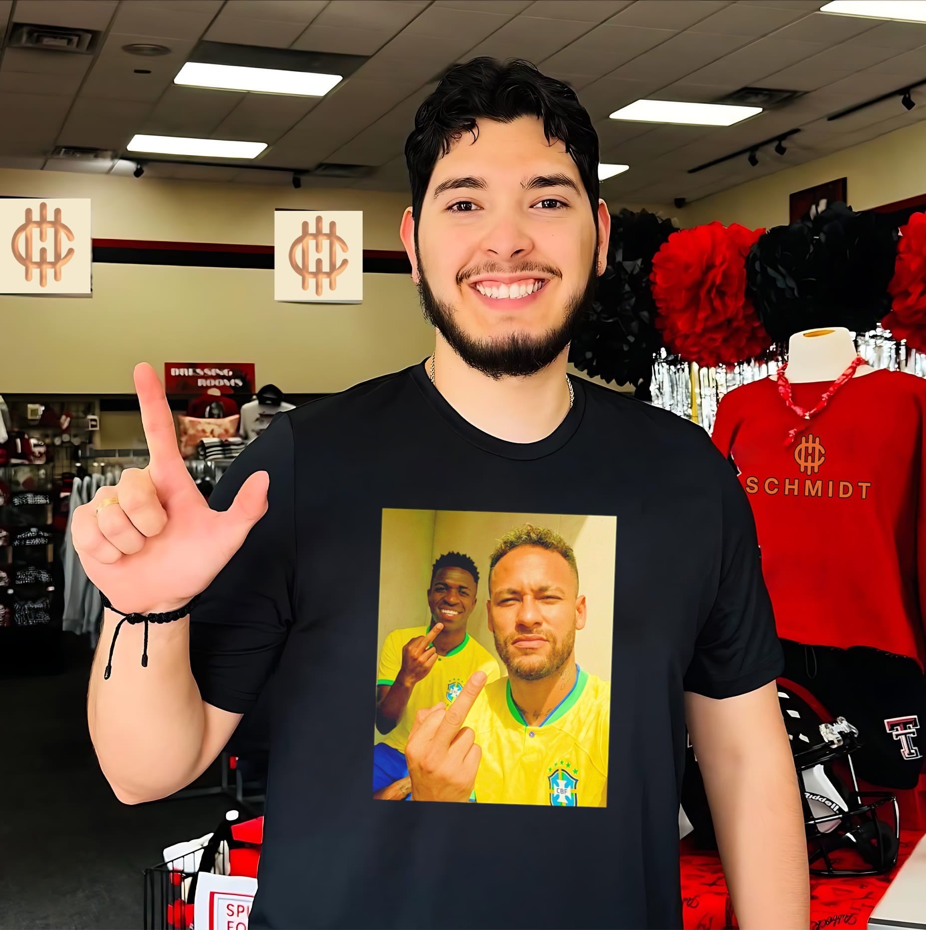 Neymar and Vinícius Júnior Brazil National Football Team Middle Finger shirt