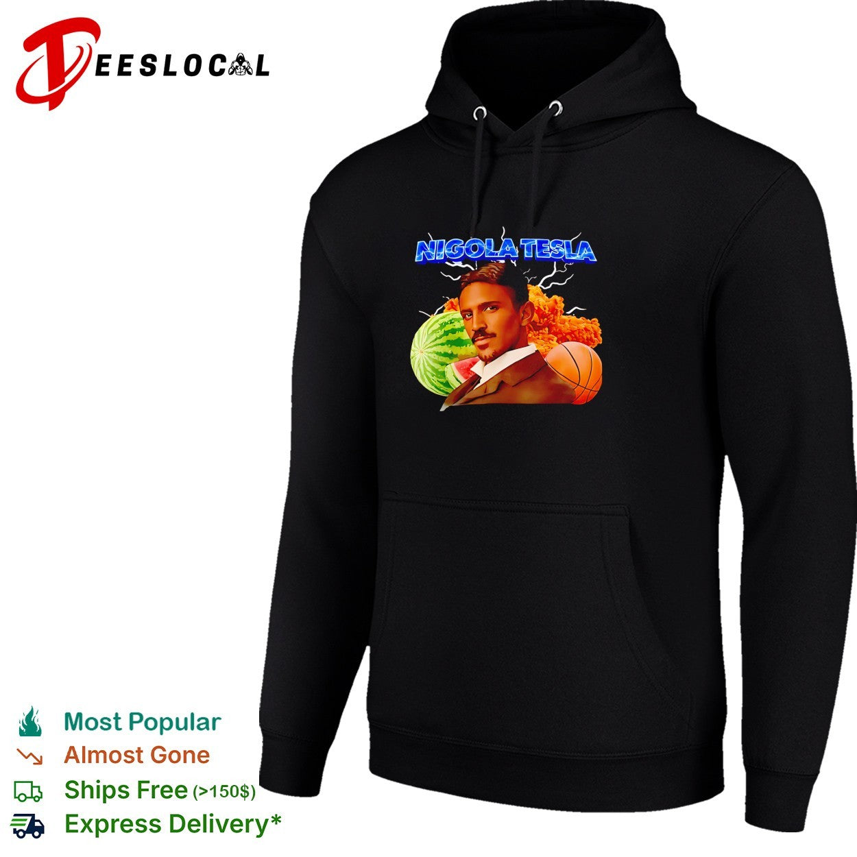 Nigola Tesla warter melon and basketball graphic shirt