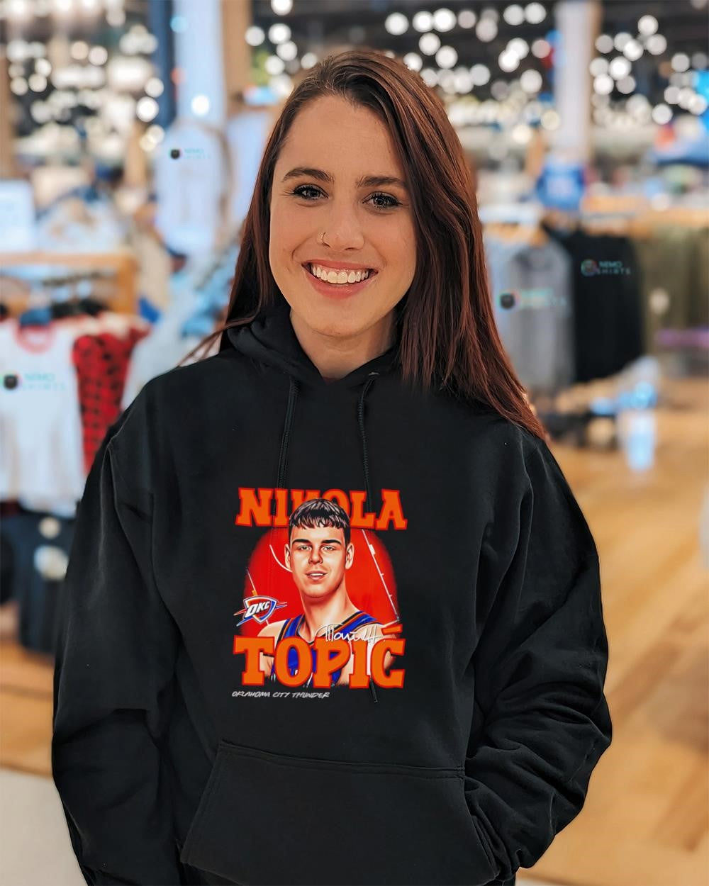 Nikola Topic Oklahoma City Thunder skyline player signature shirt