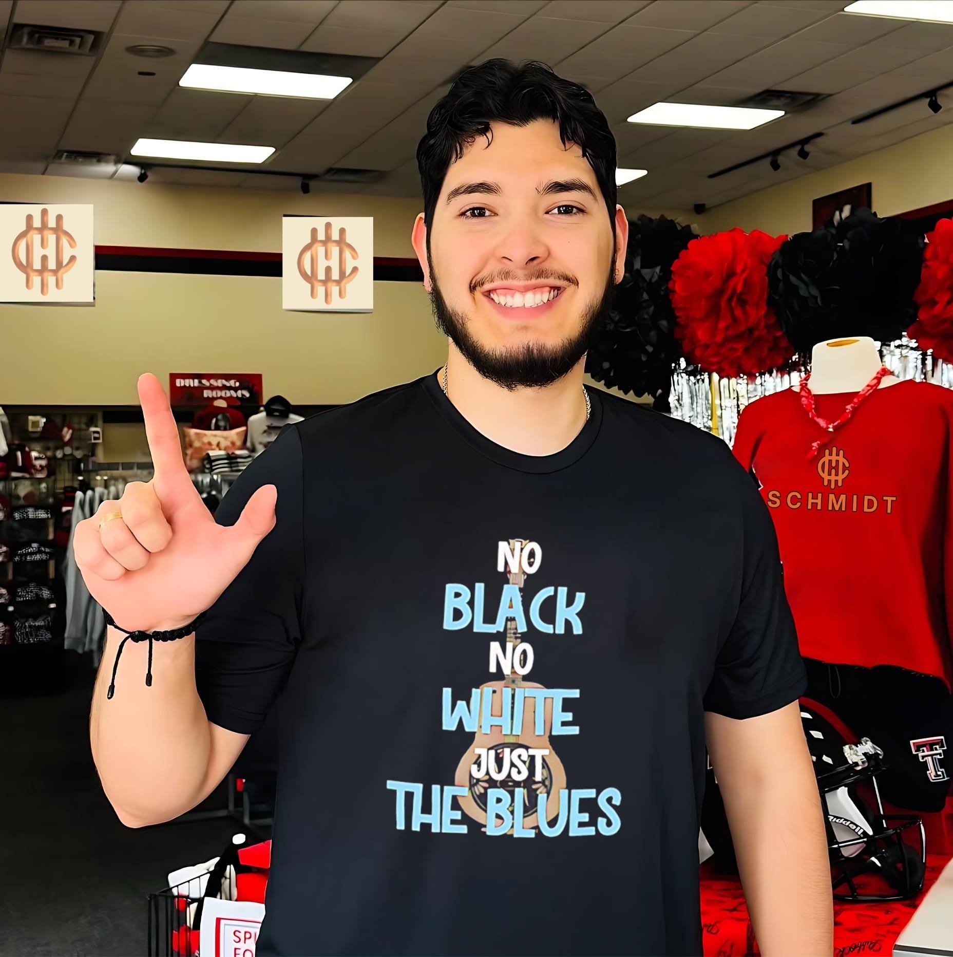No Black No White Just the Blues guitar shirt