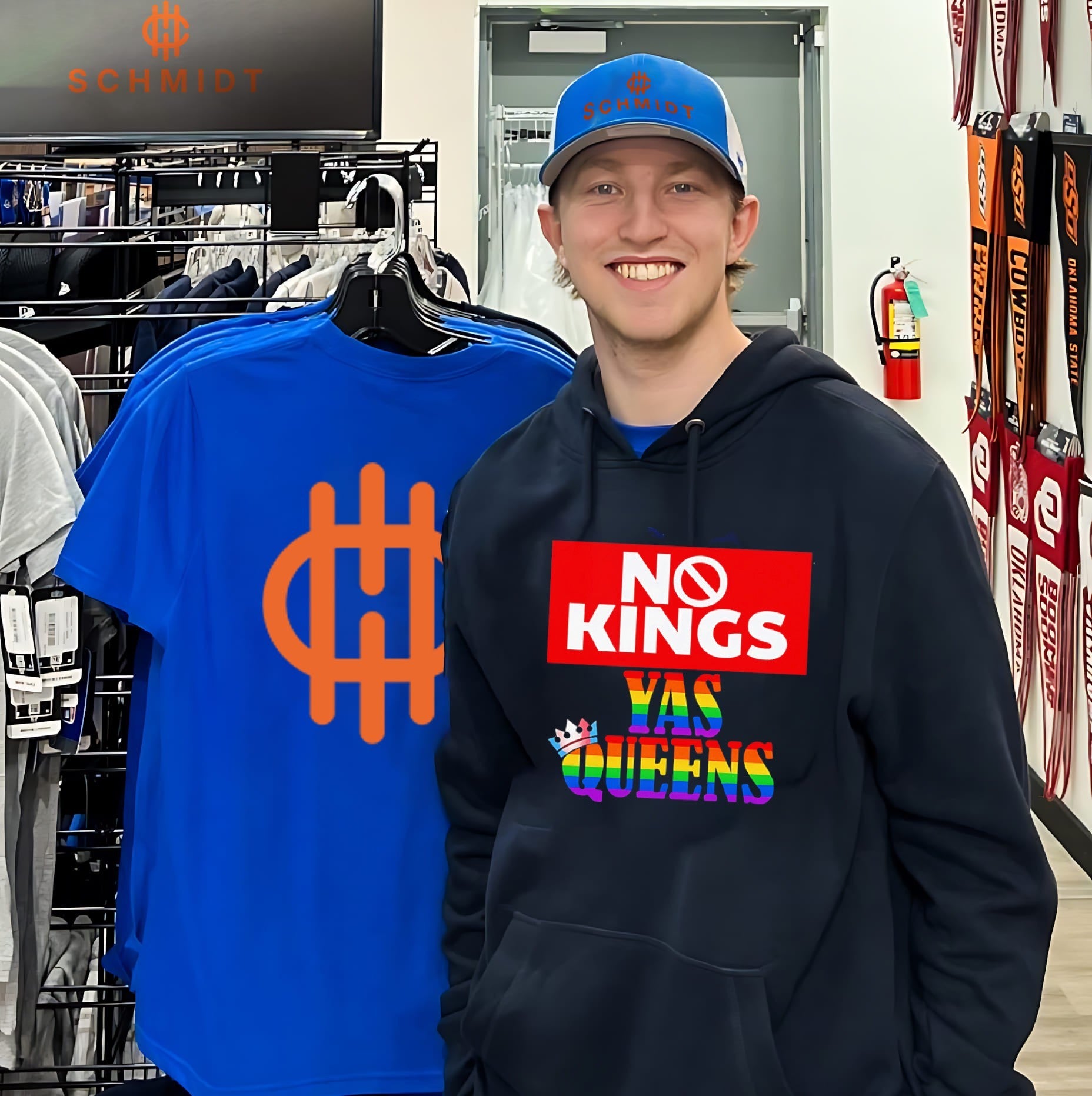 No kings yas queens rainbow lettering shirt