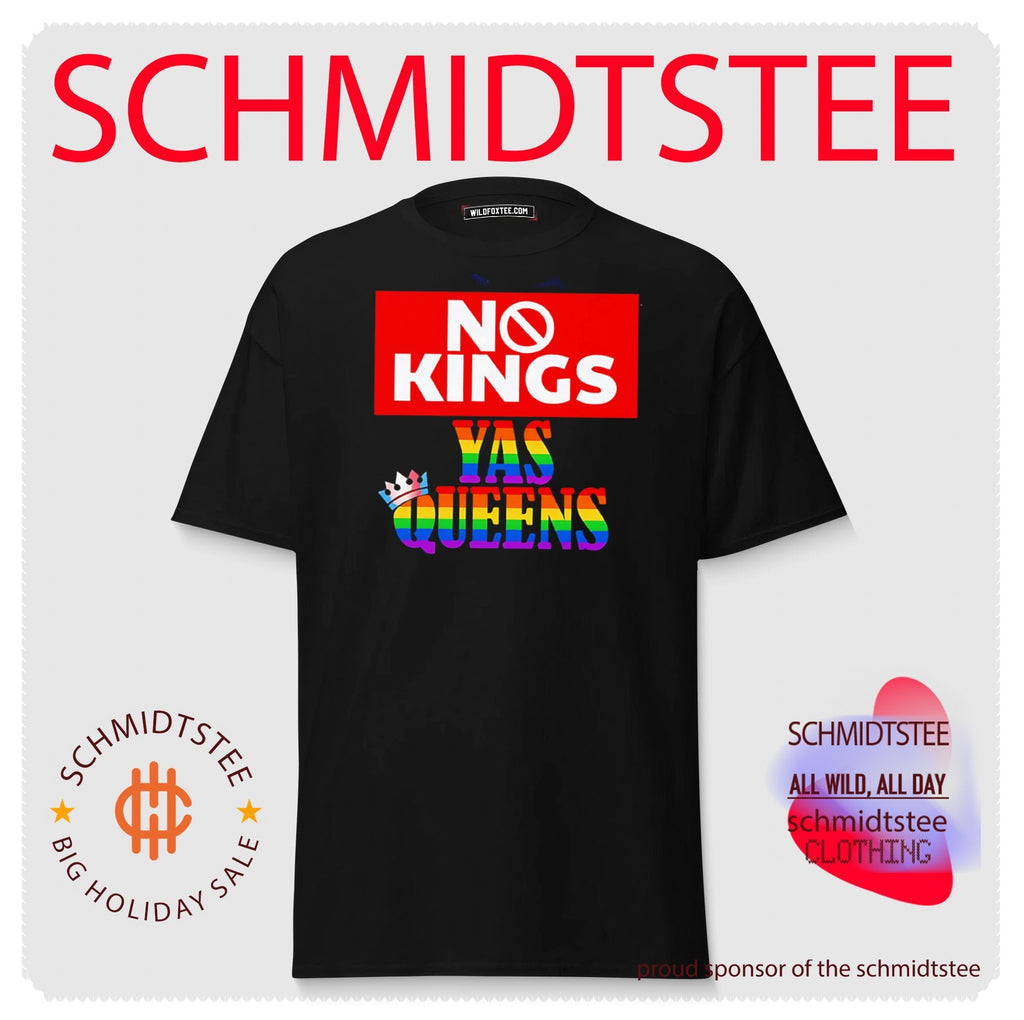 No kings yas queens rainbow lettering shirt