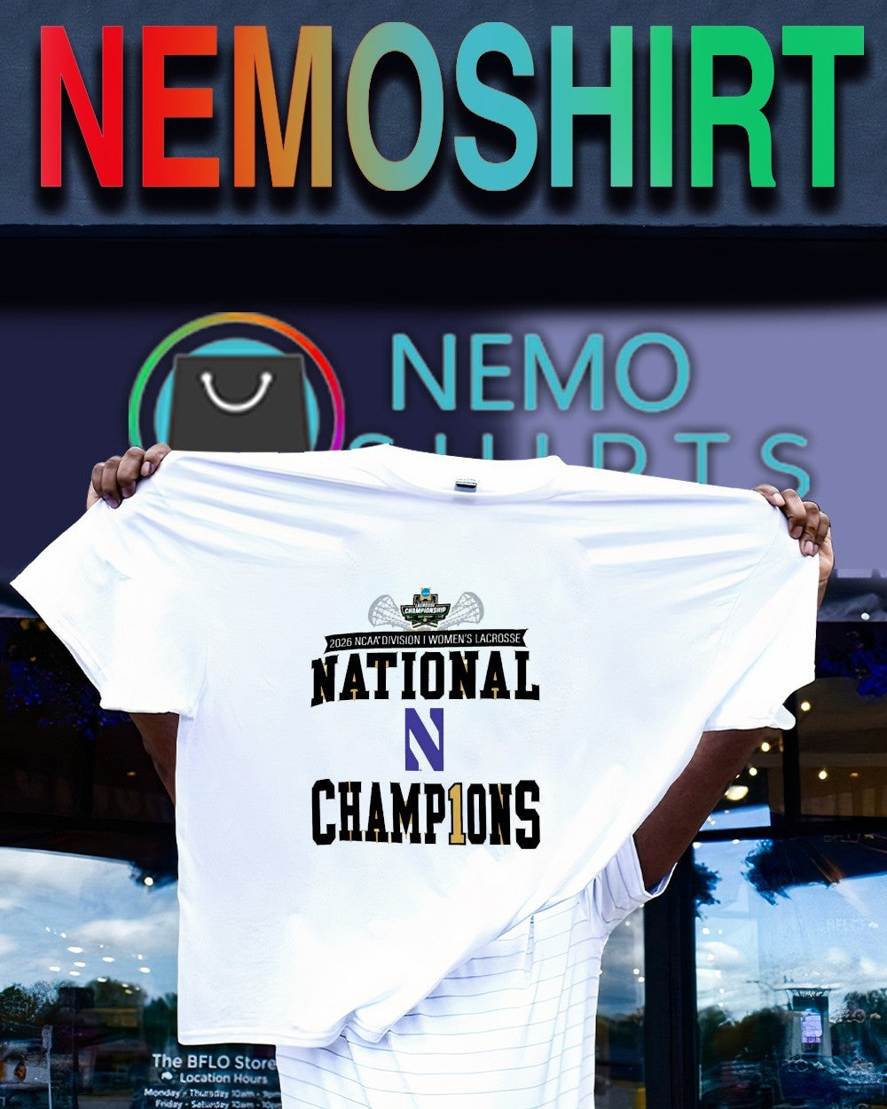 Northwestern Wildcats 2026 NCAA DI women’s lacrosse national champions shirt