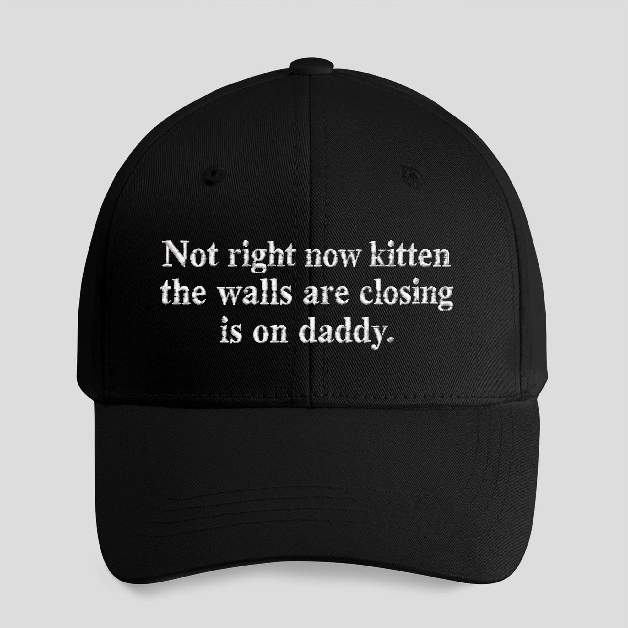 Not Right Now Kitten The Walls Are Closing Is On Daddy Hat