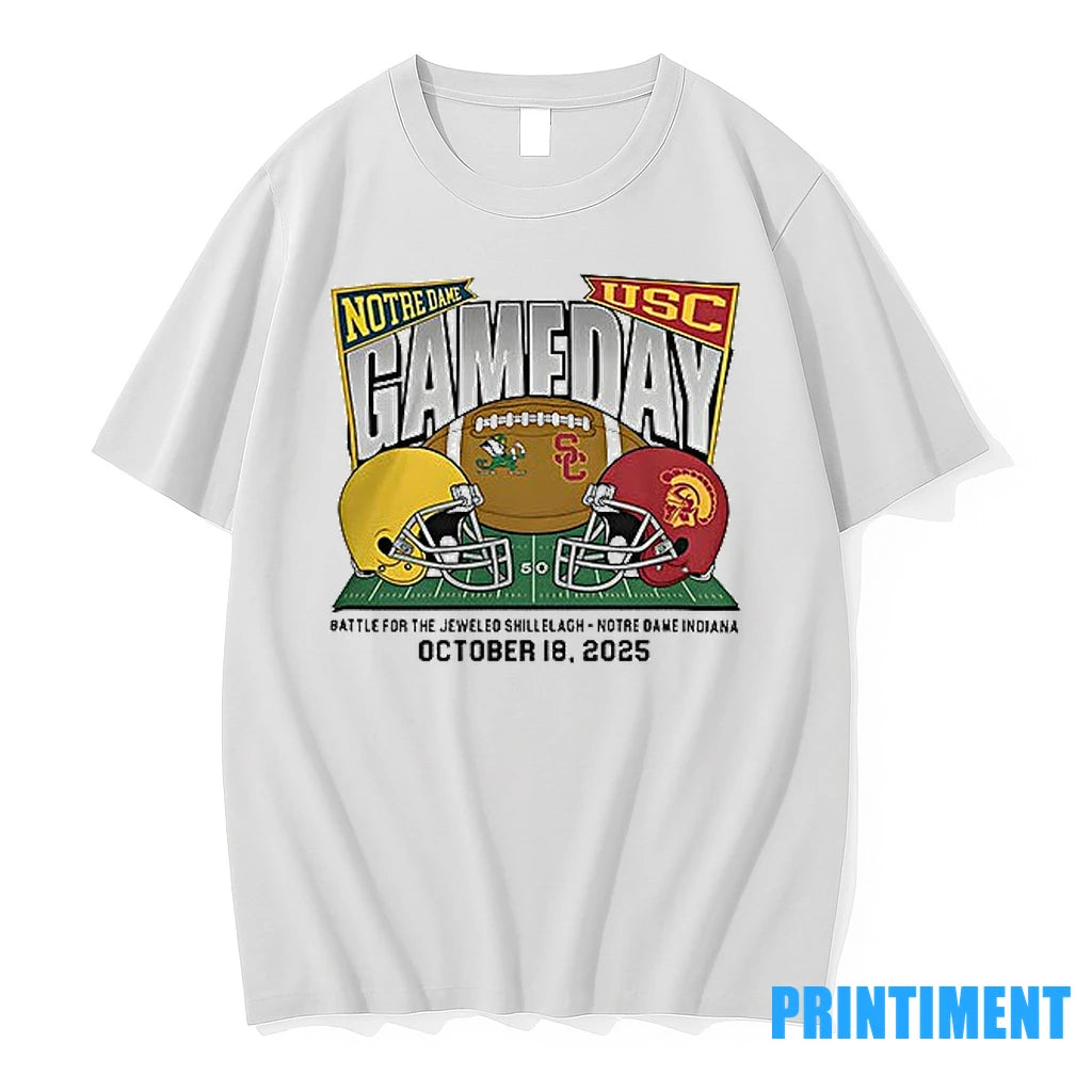 Notre Dame Fighting Irish Vs Usc Trojans 2025 Gameday Matchup Tshirts Sweater