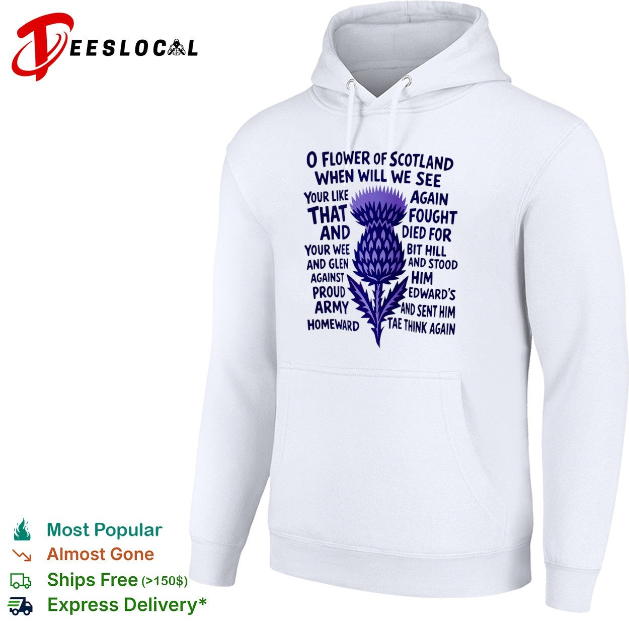 O flower of Scotland when will we see your like again purple thistle shirt