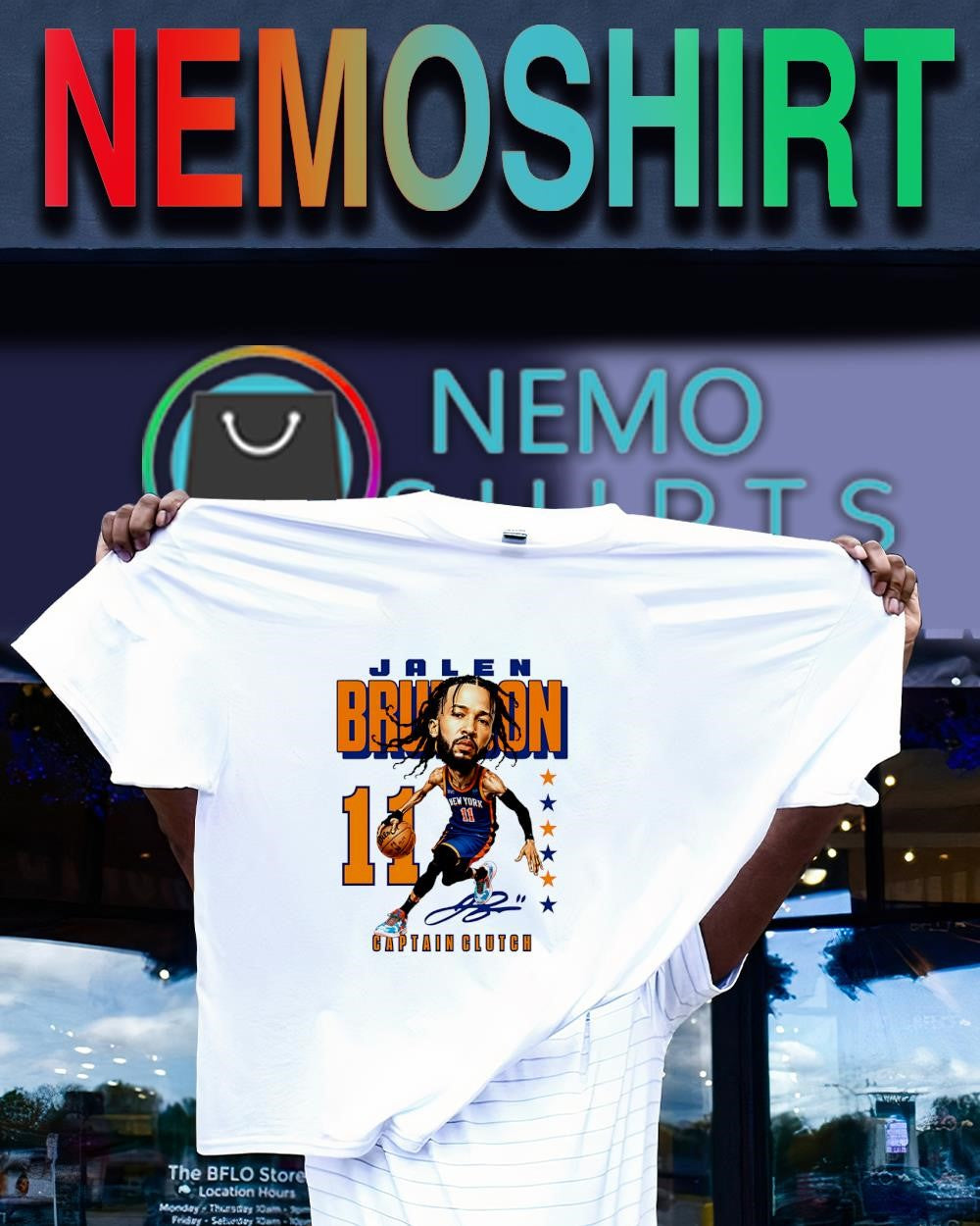Captain Clutch Jalen Brunson 11 New York Knicks player signature shirt