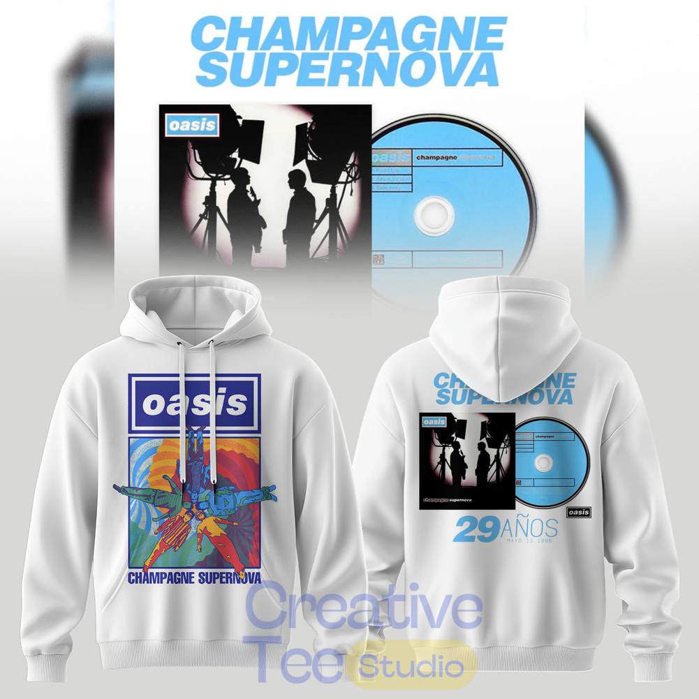 OASIS 30 years of “Champagne Supernova” Tee Hoodie
