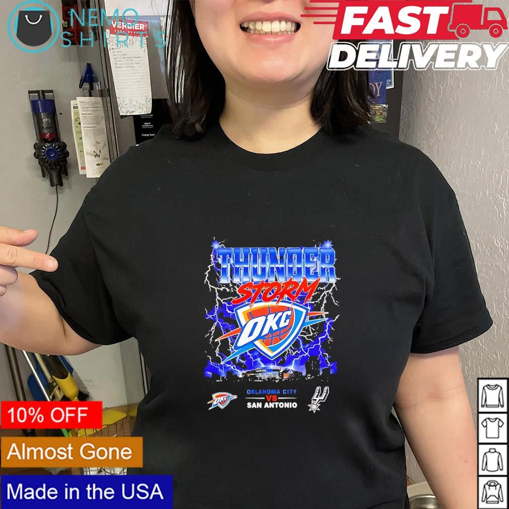 OKC Thunders vs San Antonio Spurs 2026 NBA Western Conference Finals Playoffs Thunderstorm shirt