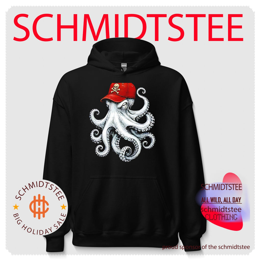 Octopus wearing red skull cap vintage shirt