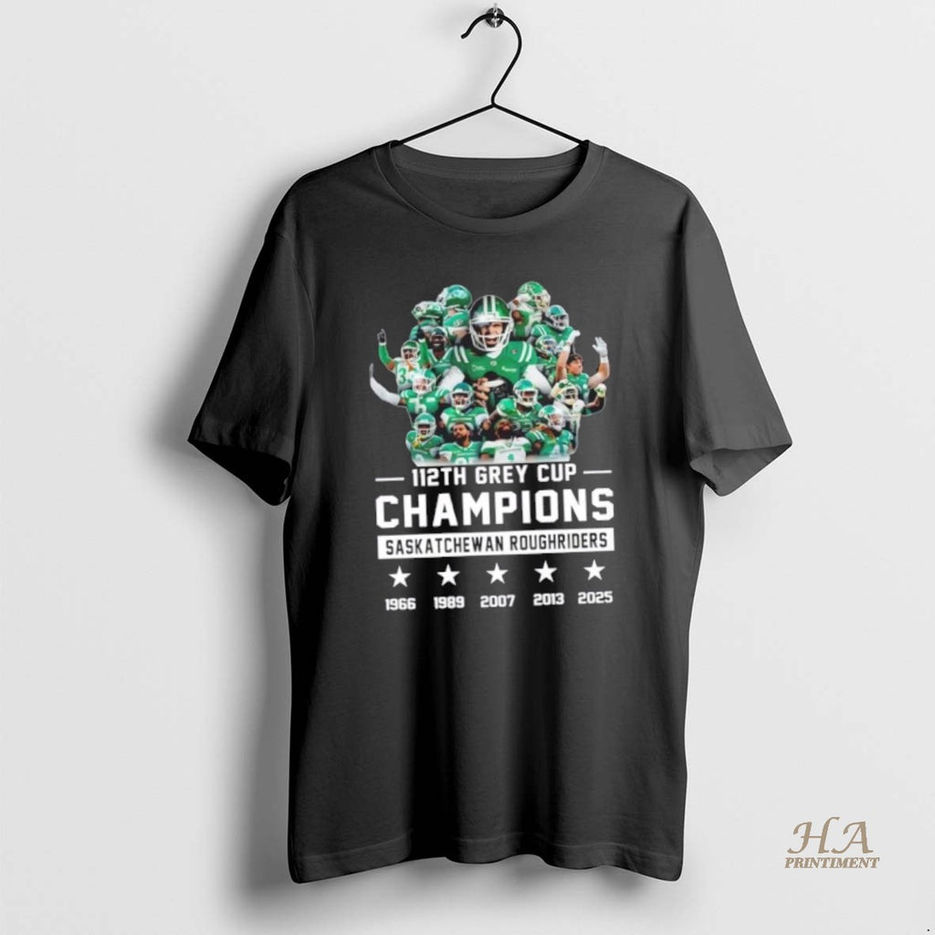 Official 112th Grey Cup Champions 2025 Saskatchewan Roughriders All Players Shirt Hoodie Sweatshirt | PurePodTees.com
