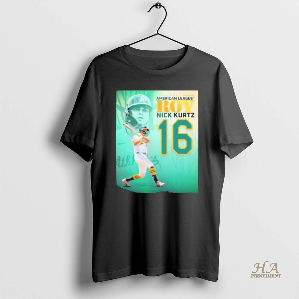 Official 16 Nick Kurtz Athletics 2025 American League Roy Shirt Hoodie Sweatshirt | PurePodTees.com