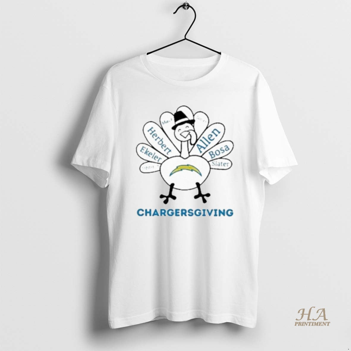 Official 2025 Chargersgiving Los Angeles Chargers X Thanksgiving Shirt Hoodie Sweatshirt | PurePodTees.com