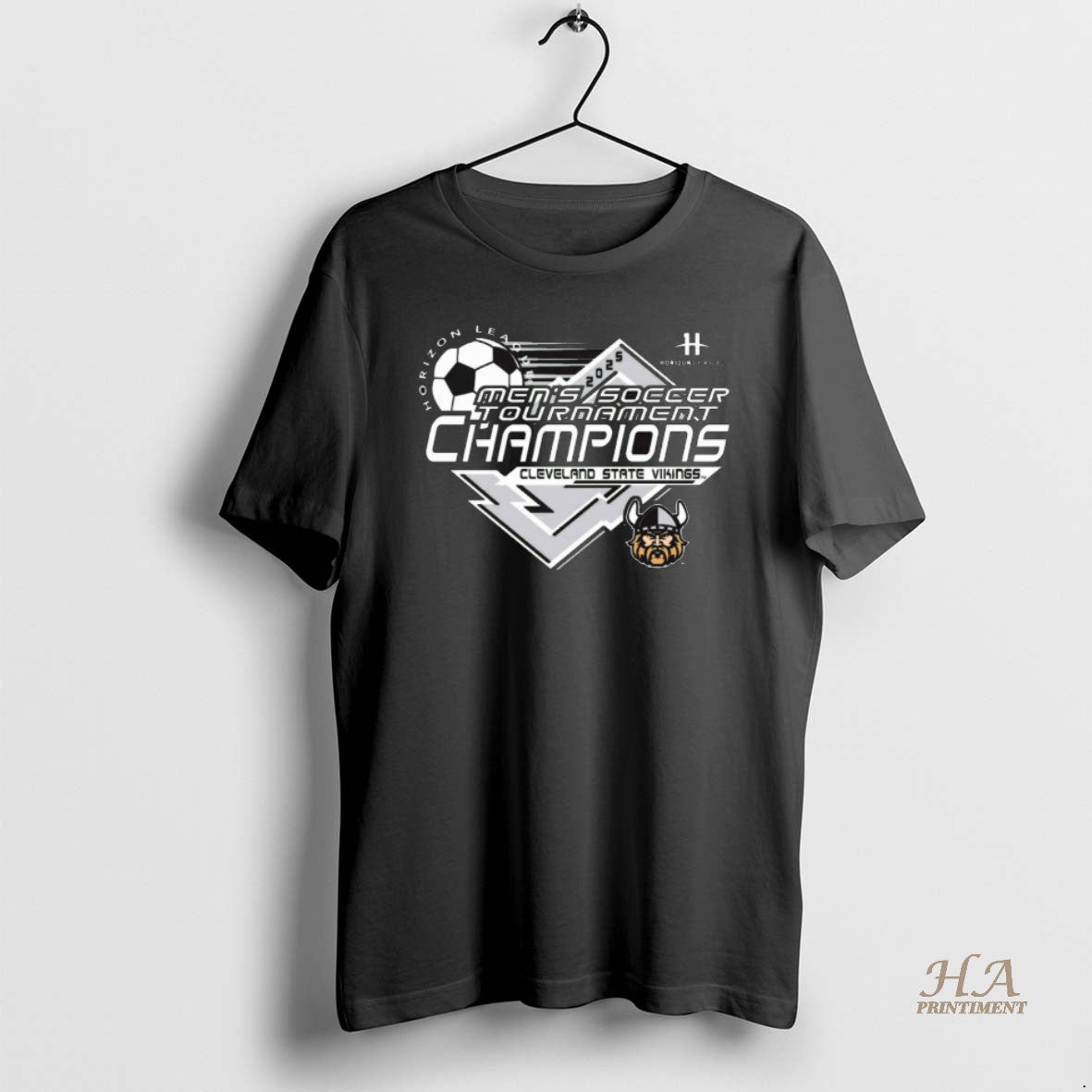 Official 2025 Horizon League Mens Soccer Tournament Champions Cleveland State Vikings Shirt Hoodie Sweatshirt