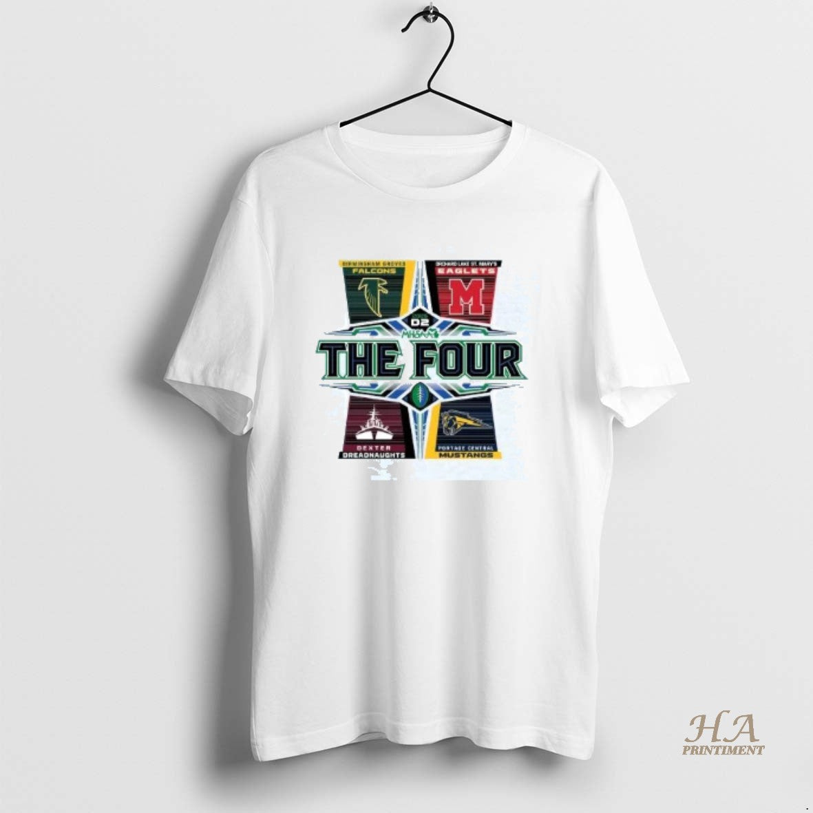 Official 2025 Mhsaa Football D2 The Four Shirt Hoodie Sweatshirt | PurePodTees.com