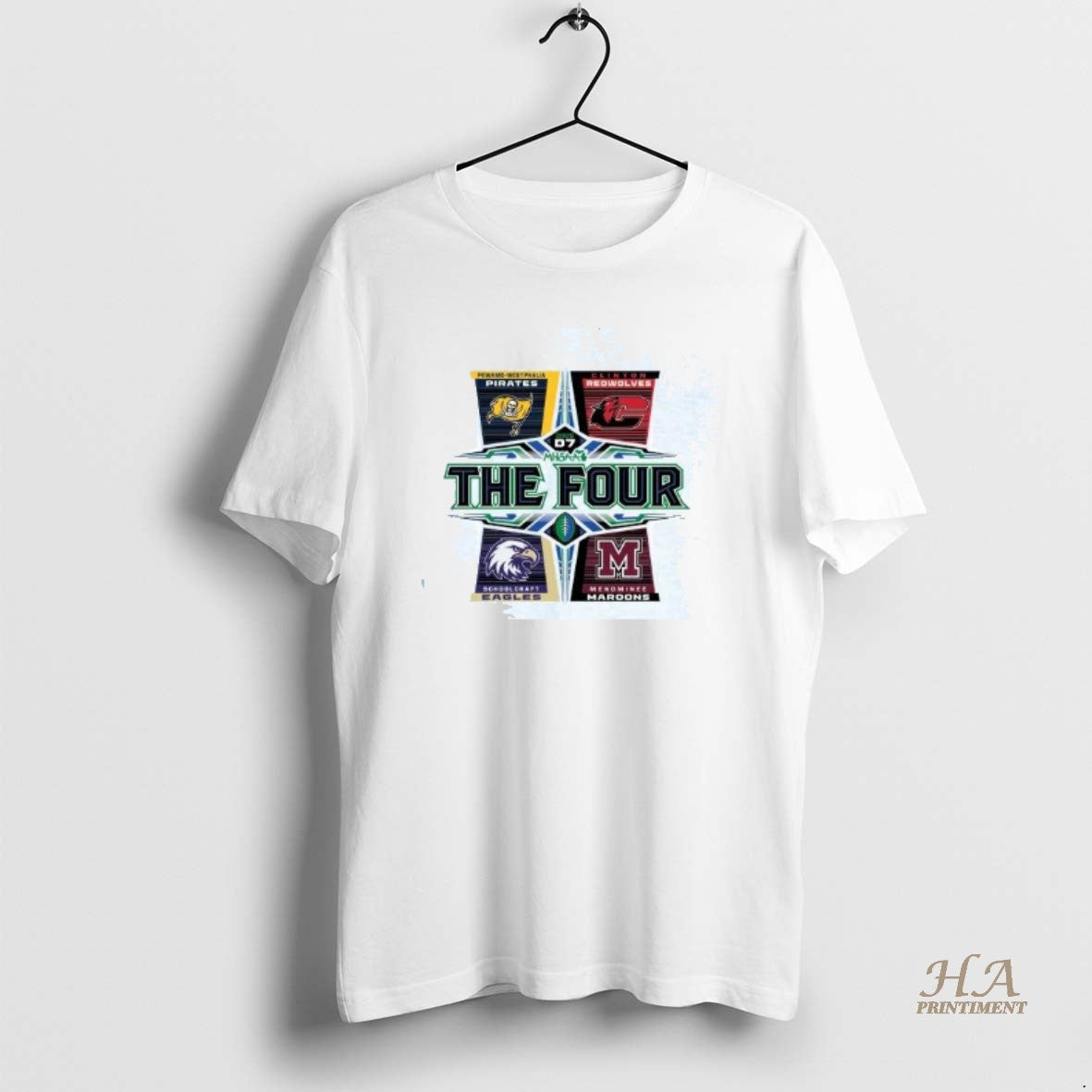 Official 2025 Mhsaa Football D7 The Four Shirt Hoodie Sweatshirt | PurePodTees.com