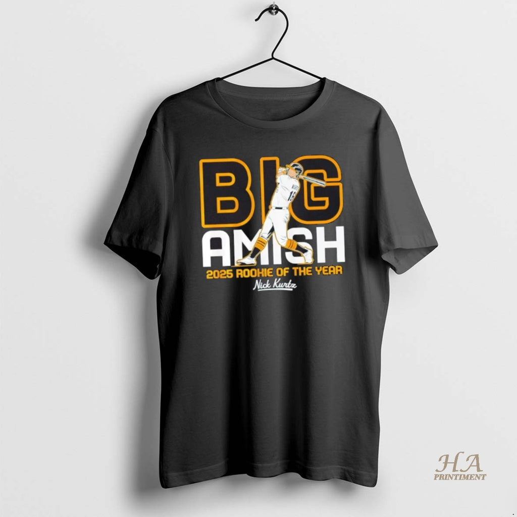 Official 2025 Sacramento Nick Kurtz Big Amish Rookie Of The Year Shirt Hoodie Sweatshirt | PurePodTees.com