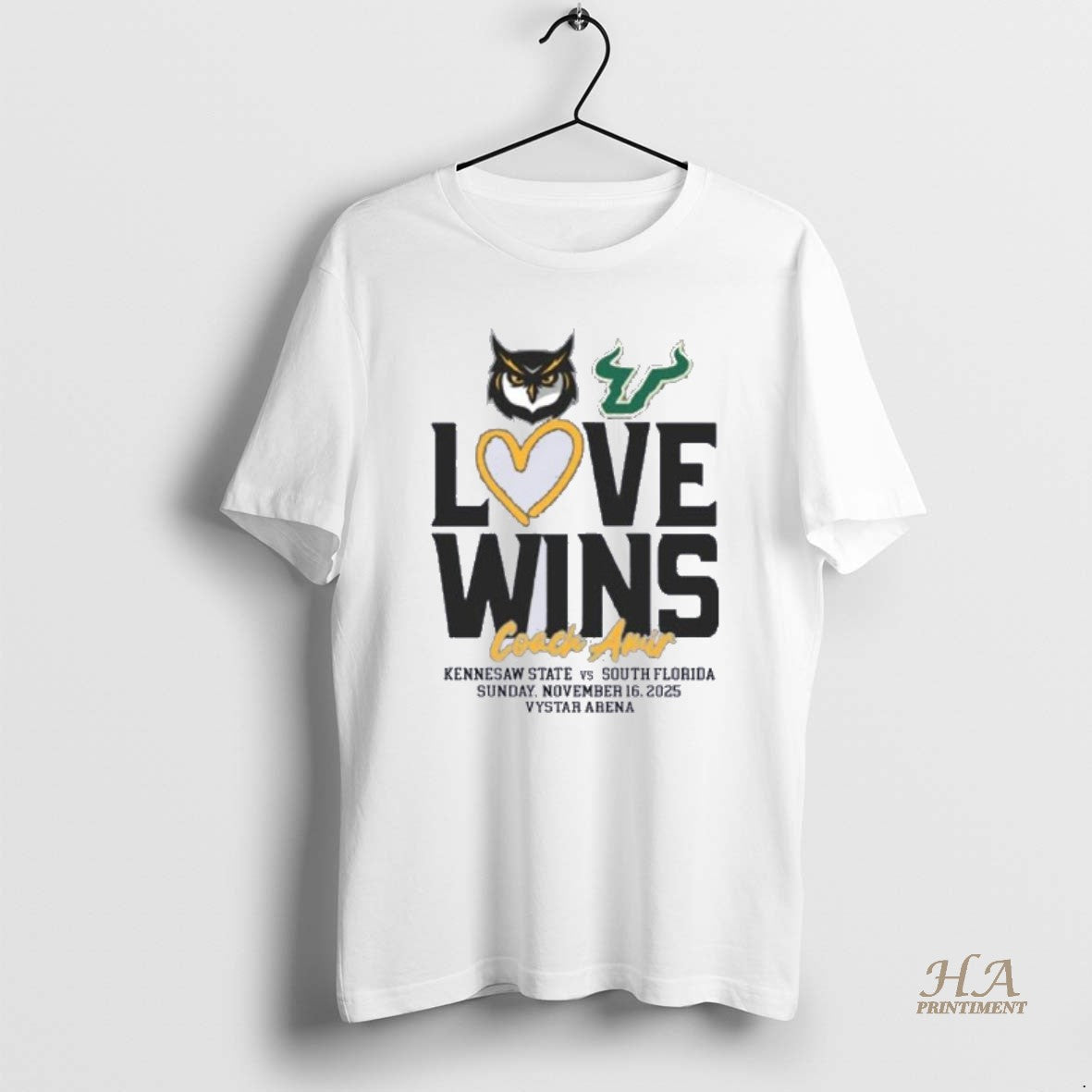 Official 2025 Usf Bulls Vs Kennesaw State Owls Love Wins Coach Amir Shirt Hoodie Sweatshirt | PurePodTees.com