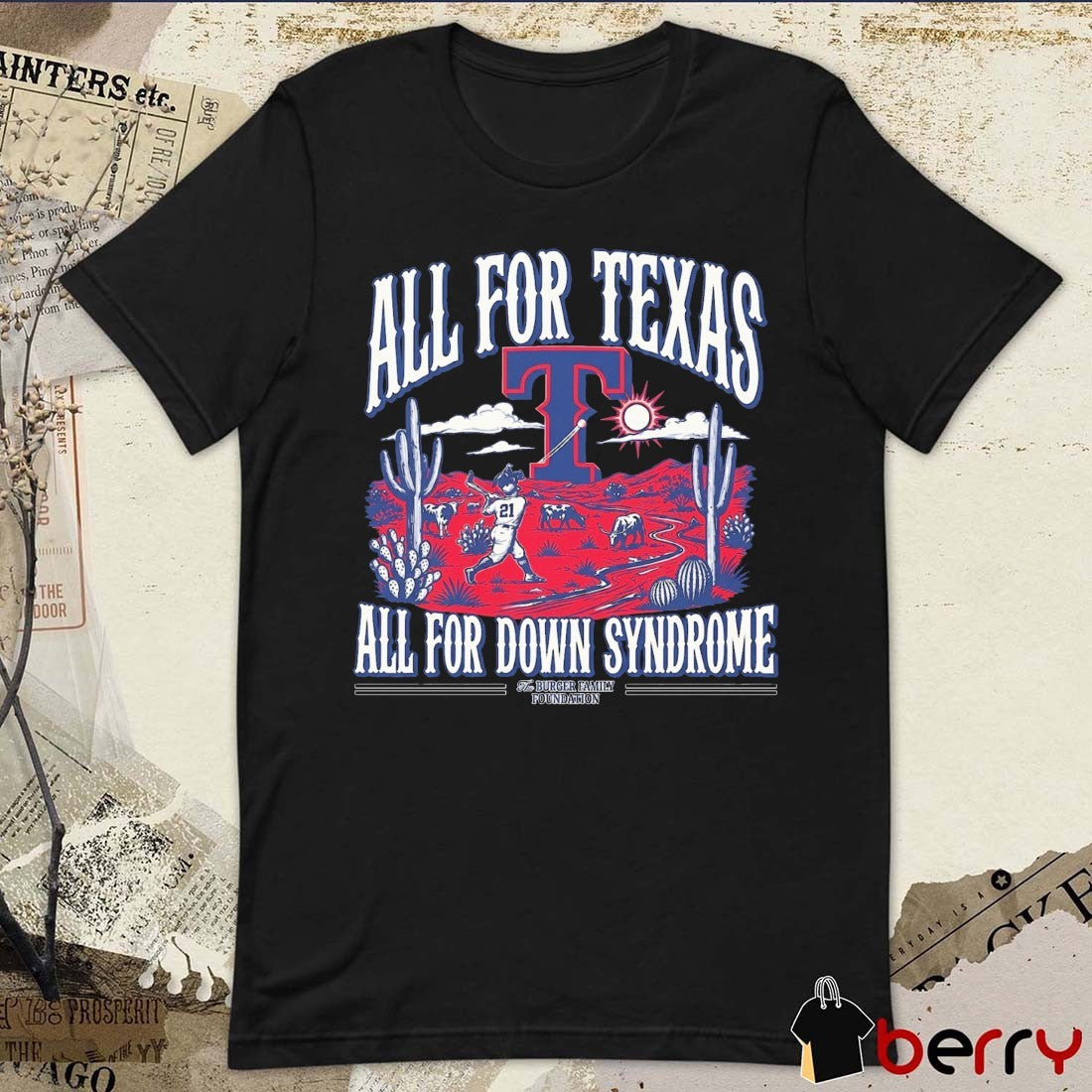 2026 All For Texas All For Down Syndrome Texas Rangers t-shirt