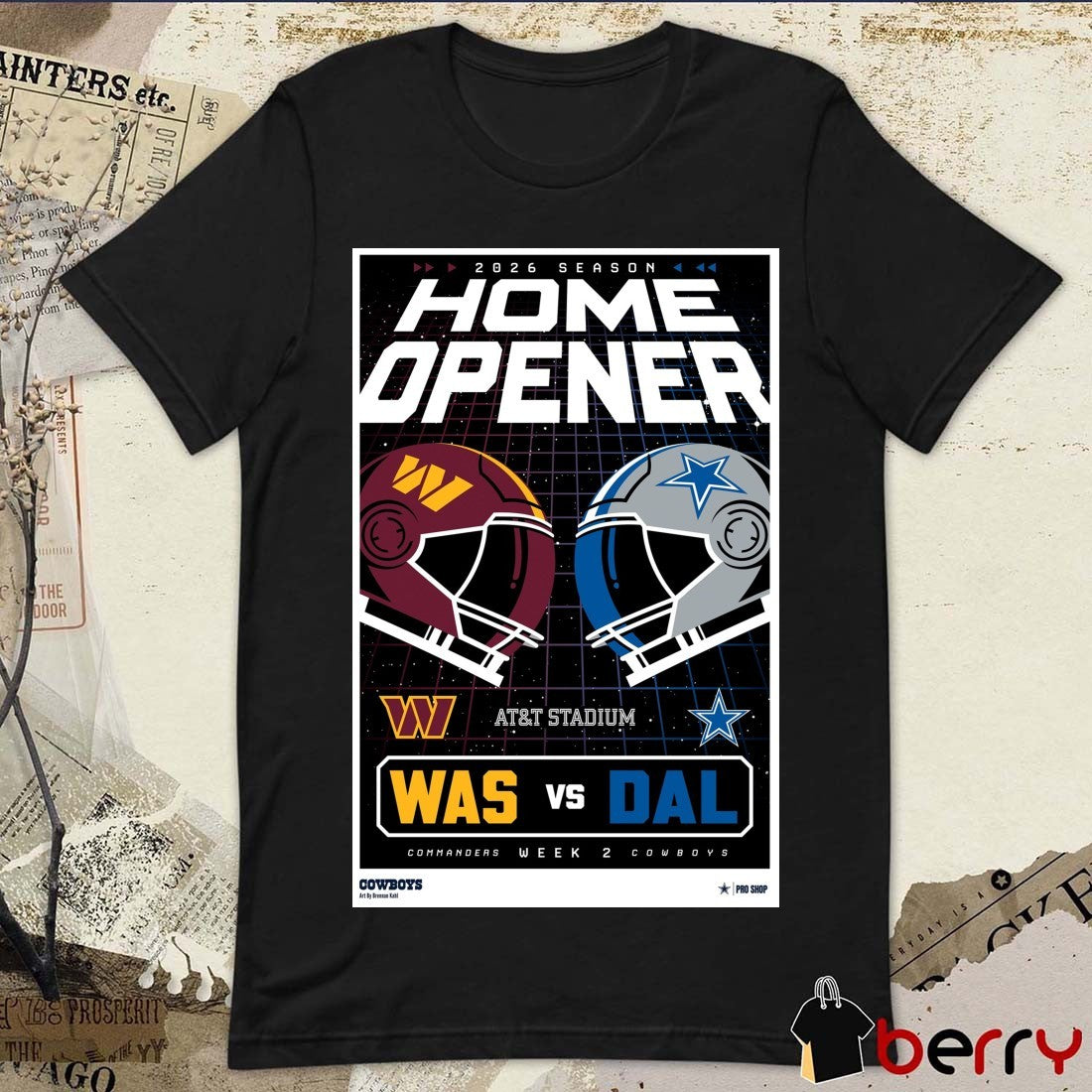2026 Season Home Opener AT&T Stadium Commanders Vs Cowboys Week 2 Helmet Poster t-shirt