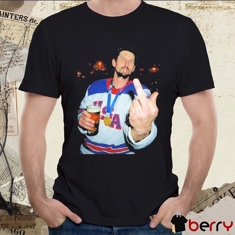 2026 USA Hockey Connor Hellebuyck Champion Middle Finger t-shirt