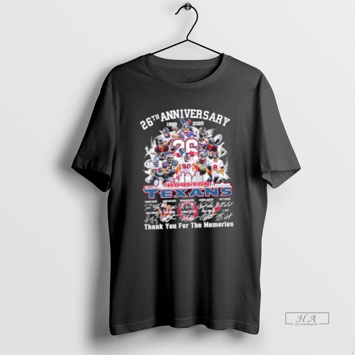 Official 26th Anniversary 1999 2025 Houston Texans Legends Thank You For The Memories Signatures Shirt Hoodie Sweatshirt