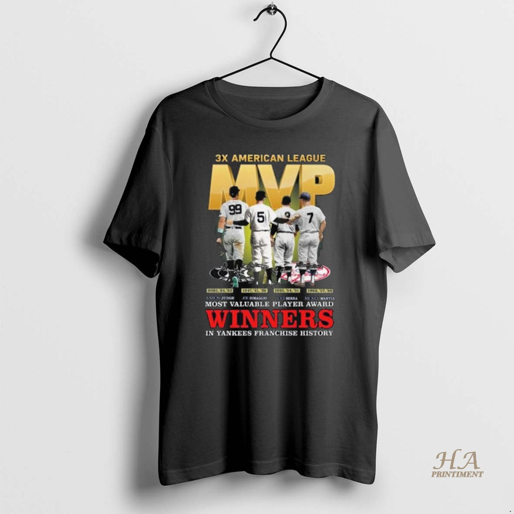 Official 3x American League Mvp In Ny Yankees Franchise History Long Sleve Shirt Hoodie Sweatshirt | PurePodTees.com