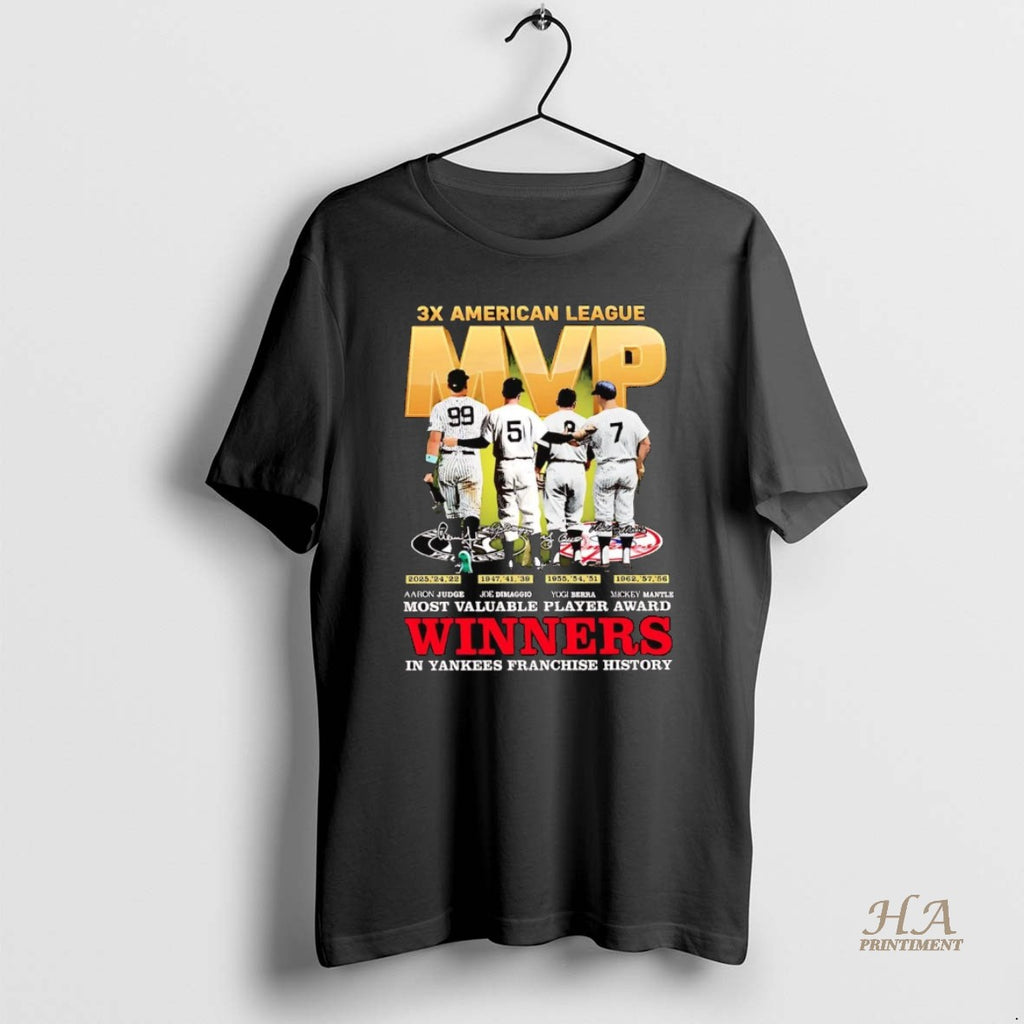 Official 3x American League Mvp Winners In Yankees Franchise History Shirt Hoodie Sweatshirt | PurePodTees.com