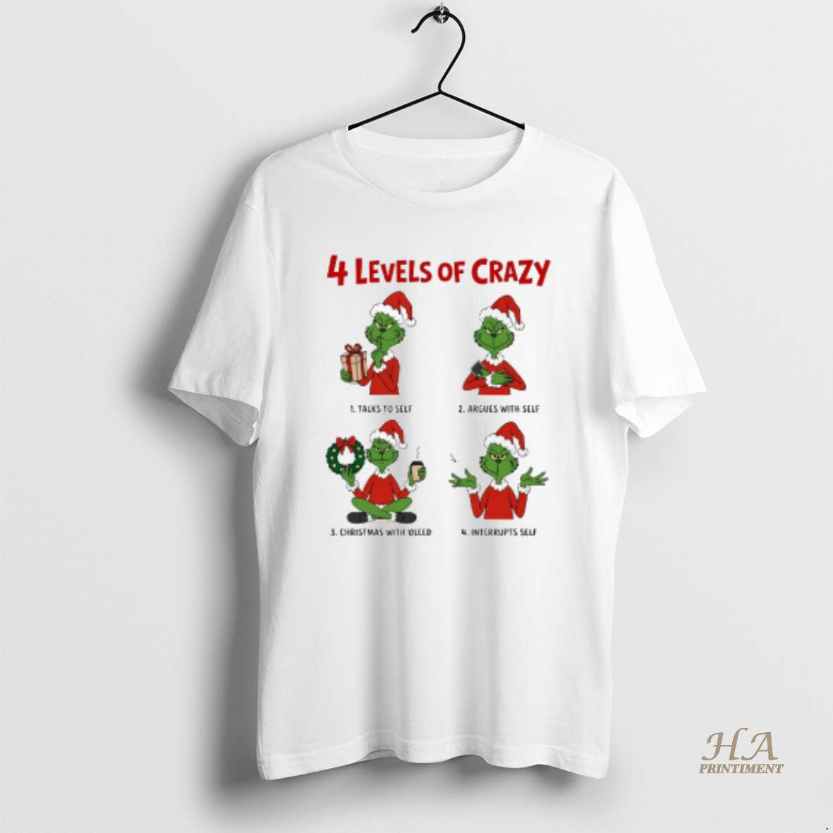 Official 4 Levels Of Crazy Grinch Christmas With Oleed Shirt Hoodie Sweatshirt | PurePodTees.com