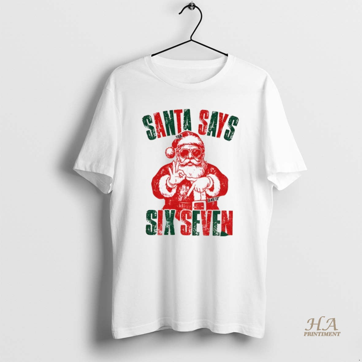 Official 6 7 Meme Santa Says Six Seven Christmas Shirt Hoodie Sweatshirt | PurePodTees.com