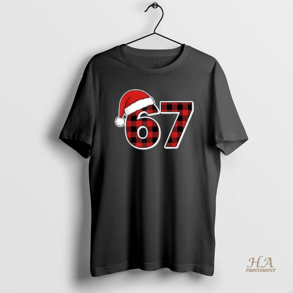 Official 67 Meme Funny Christmas Red Plaid Xmas Pajamas Slang Shirt Hoodie Sweatshirt | PurePodTees.com