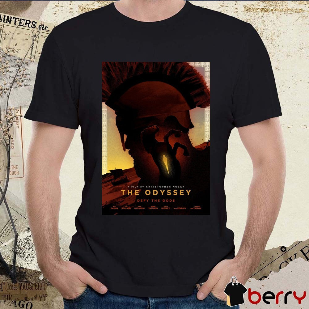 A Film By Christopher Nolan The Odyssey Defy The Gods 2026 Poster t-shirt