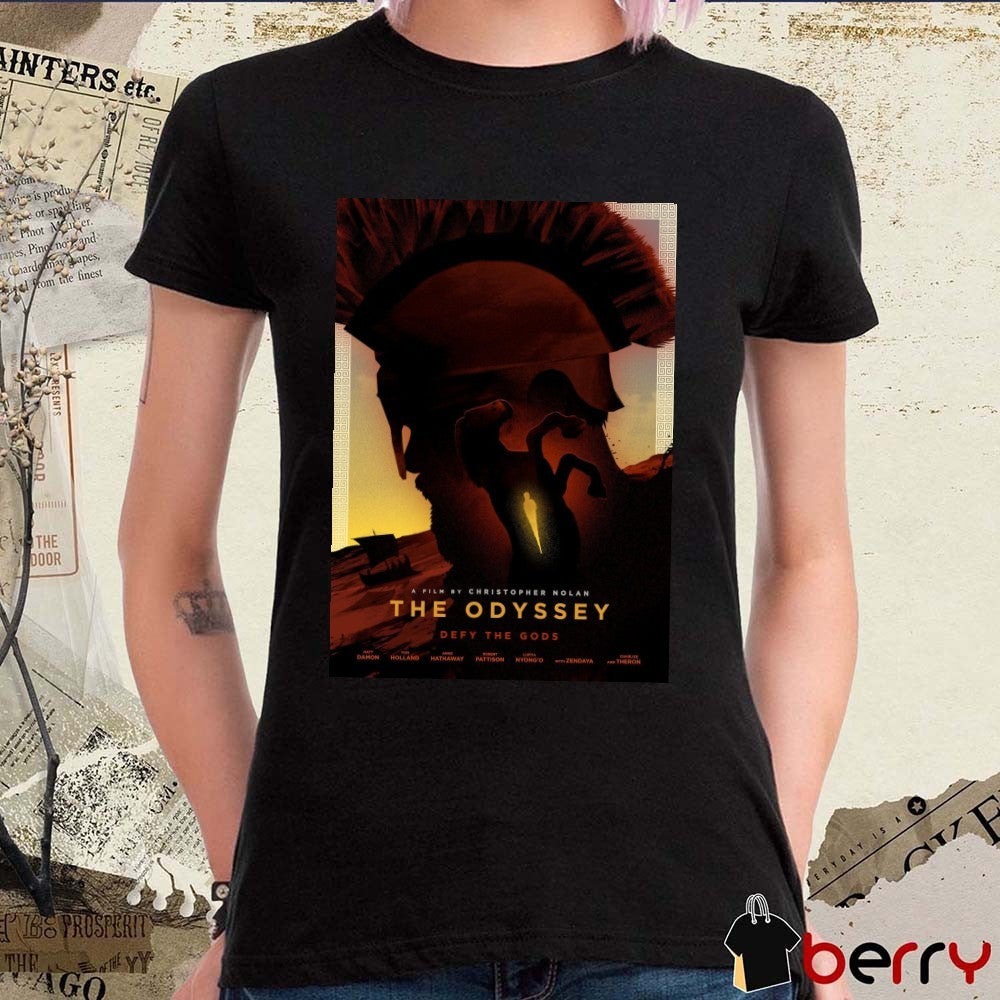 A Film By Christopher Nolan The Odyssey Defy The Gods 2026 Poster t-shirt