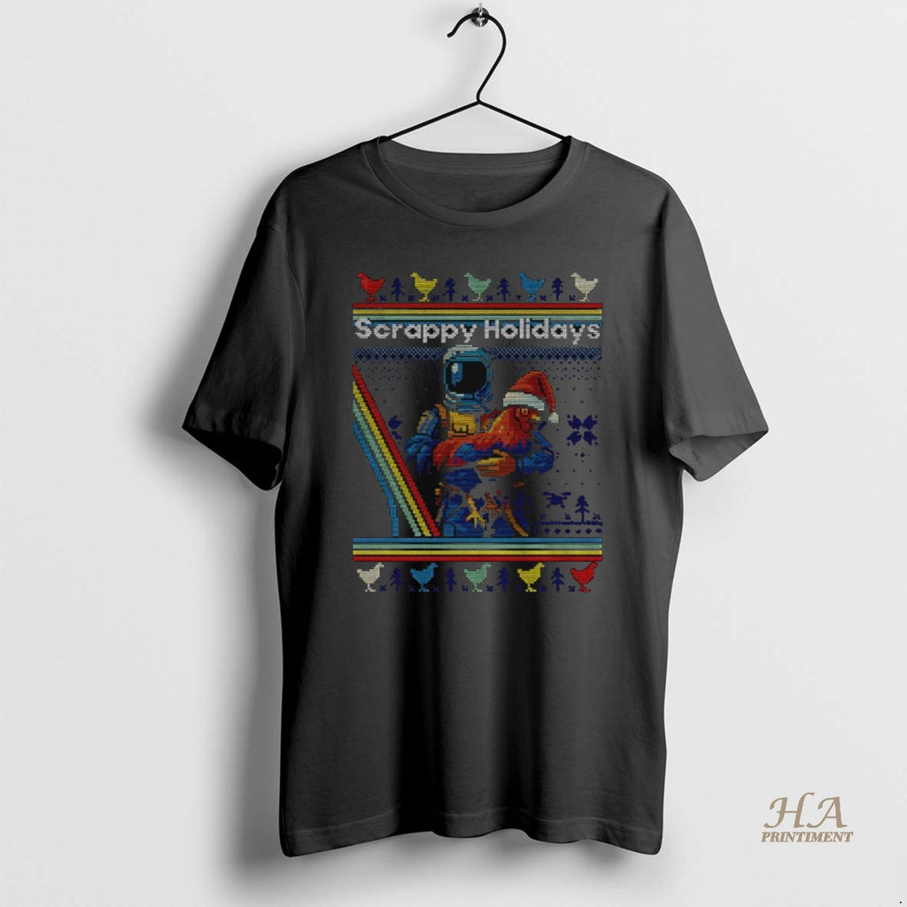 Official Arc Raiders Rooster Scrappy Holidays Merry Christmas Shirt Hoodie Sweatshirt | PurePodTees.com