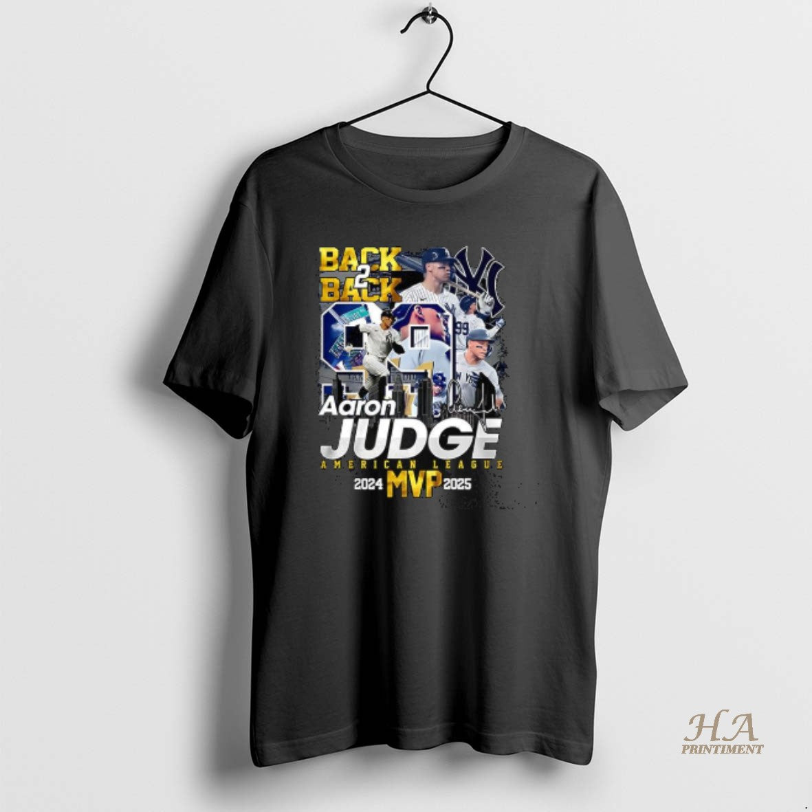 Official Aaron Judge American League Mvp 2024 2025 Back 2 Back Signature Shirt Hoodie Sweatshirt | PurePodTees.com