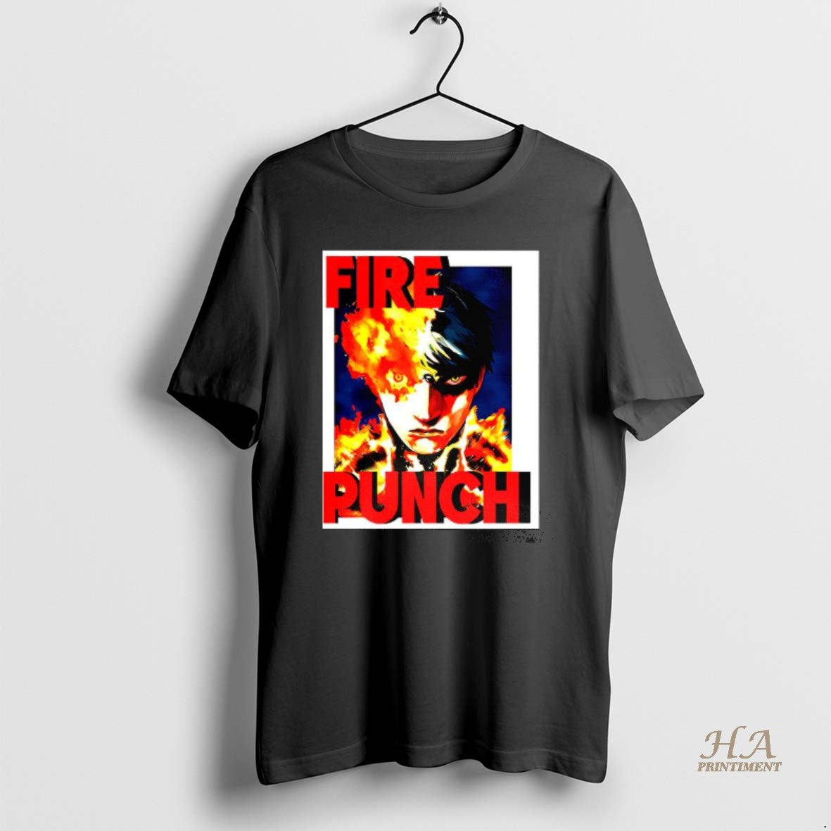 Official Agni Burning Half Face Fire Punch Manga Shirt Hoodie Sweatshirt | PurePodTees.com