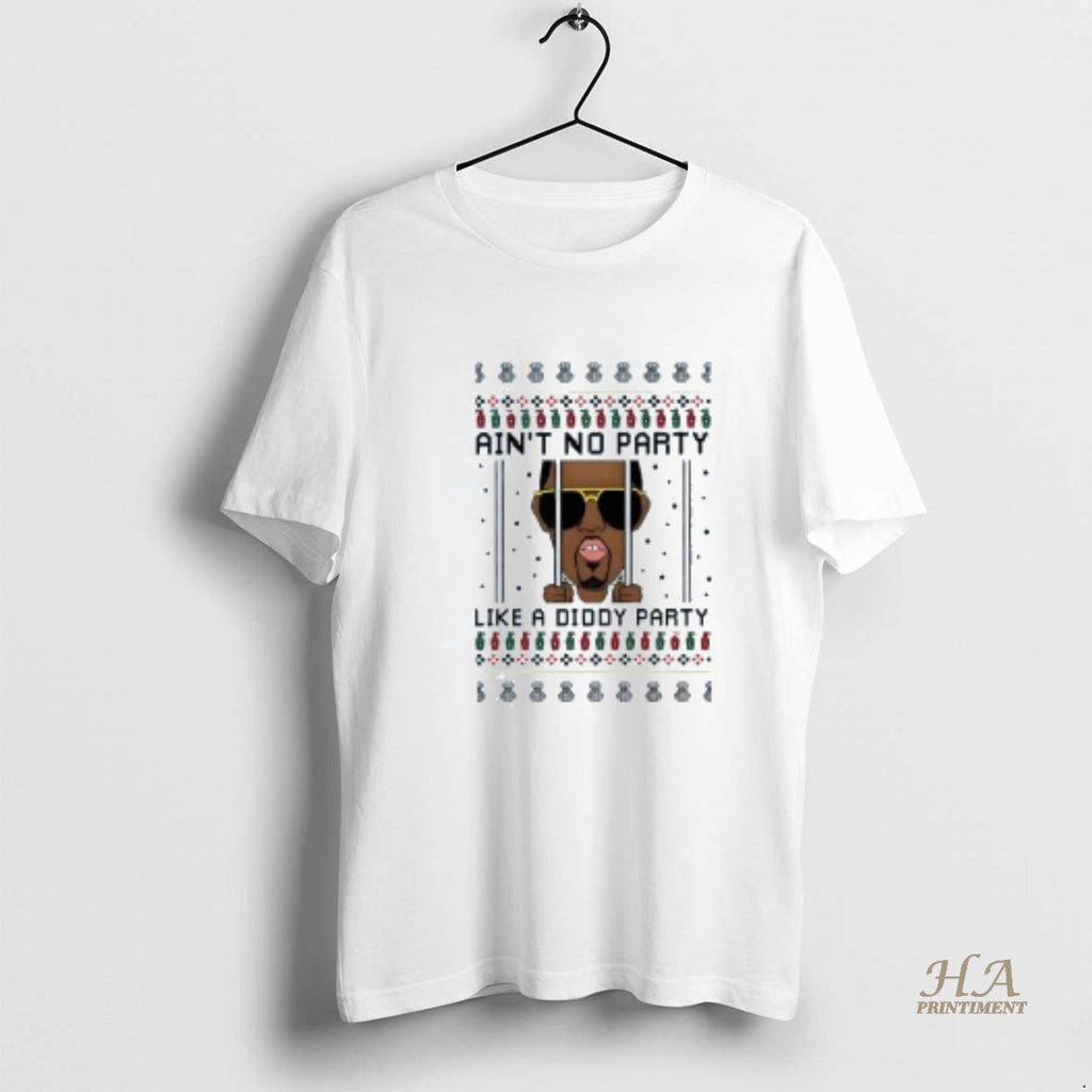 Official Aint No Party Like A Diddy Jail Party Ugly Christmas Shirt Hoodie Sweatshirt | PurePodTees.com
