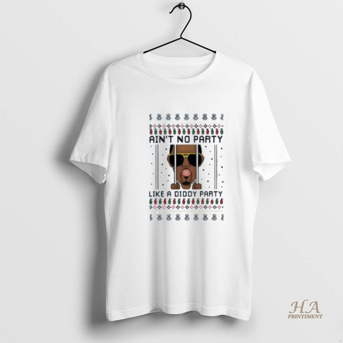 Official Aint No Party Like A Diddy Jail Party Ugly Christmas Shirt Hoodie Sweatshirt | PurePodTees.com
