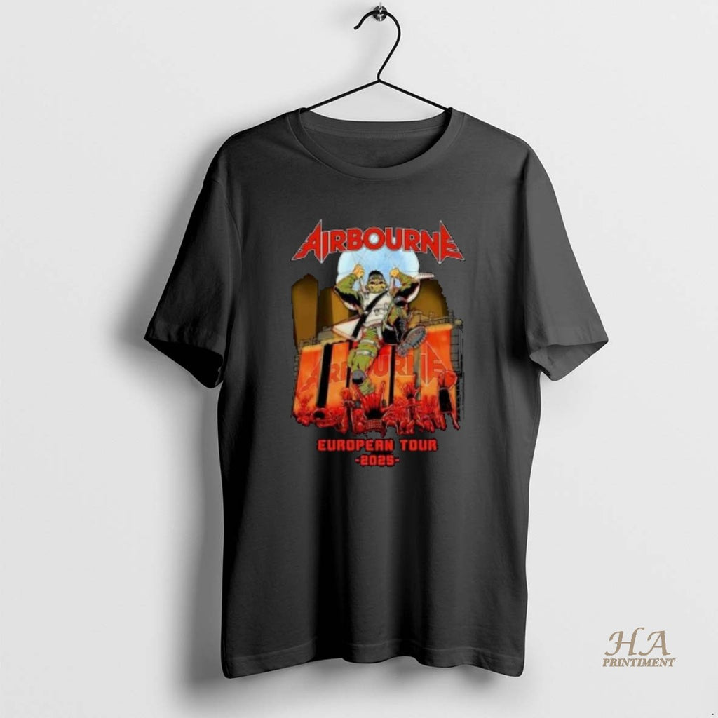 Official Airbourne Scorch Incoming Summer Tour 25 Circle Black Shirt Hoodie Sweatshirt | PurePodTees.com