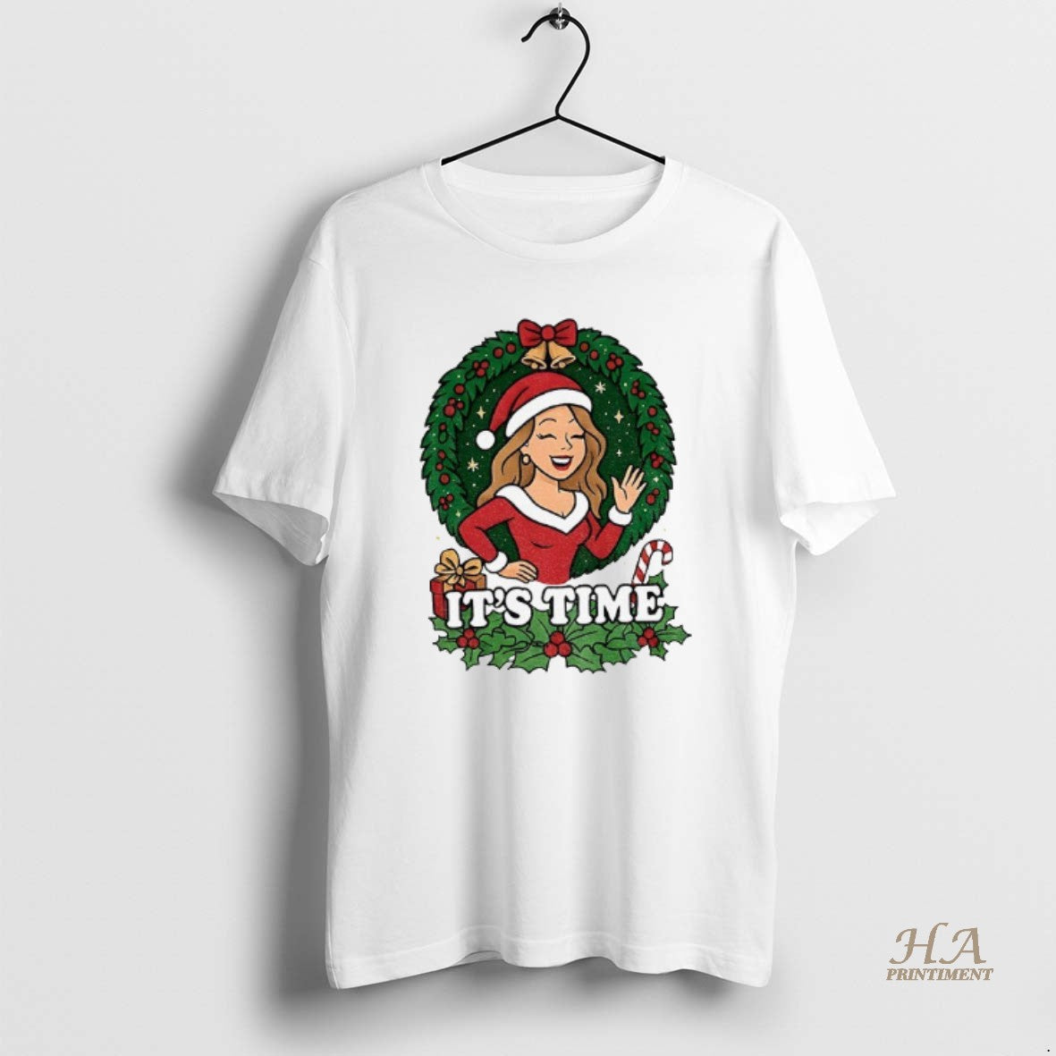 Official All I Want For Christmas Is Maria Carey Cartoon Its Time Shirt Hoodie Sweatshirt | PurePodTees.com