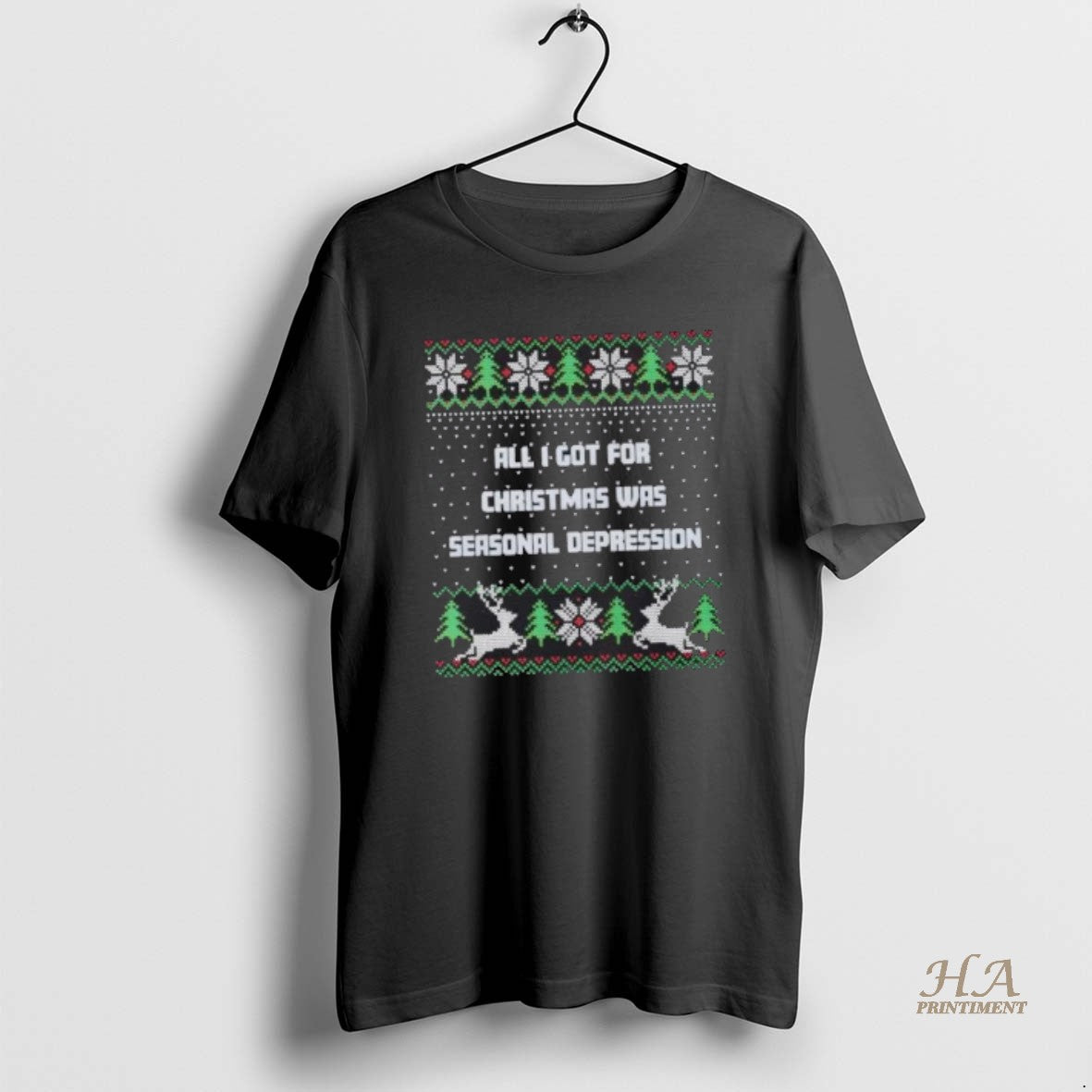 Official All I Got For Christmas Was Seasonal Depression Tacky Shirt Hoodie Sweatshirt | PurePodTees.com