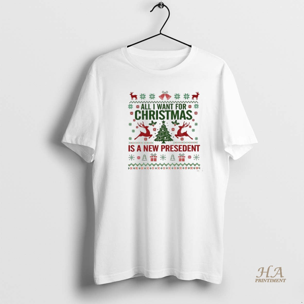 Official All I Want For Christmas Is A New President Anti Trump Christmas Shirt Hoodie Sweatshirt | PurePodTees.com